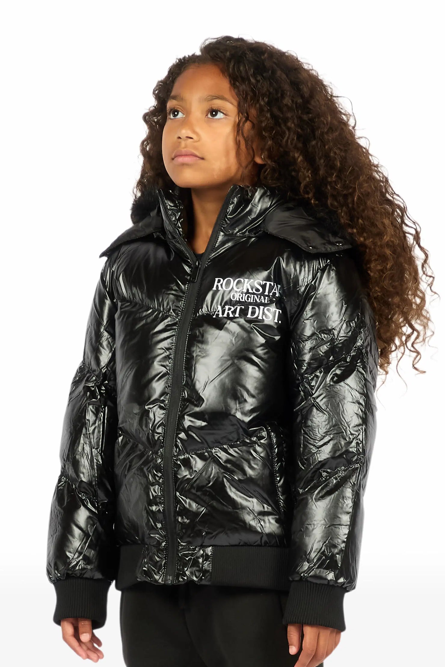 Girls Destina Black Puffer Jacket
