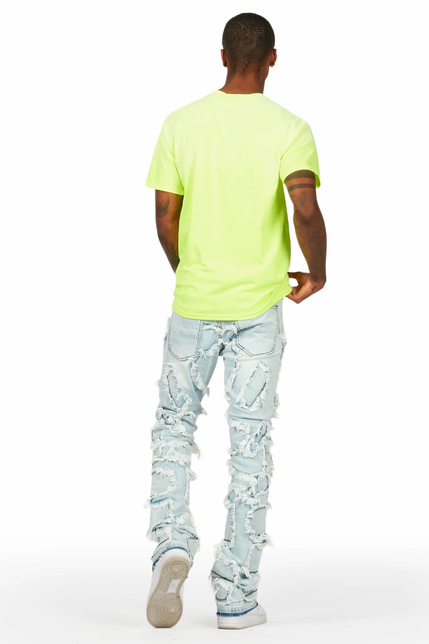 Arturo Light Blue Stacked Flare Jean