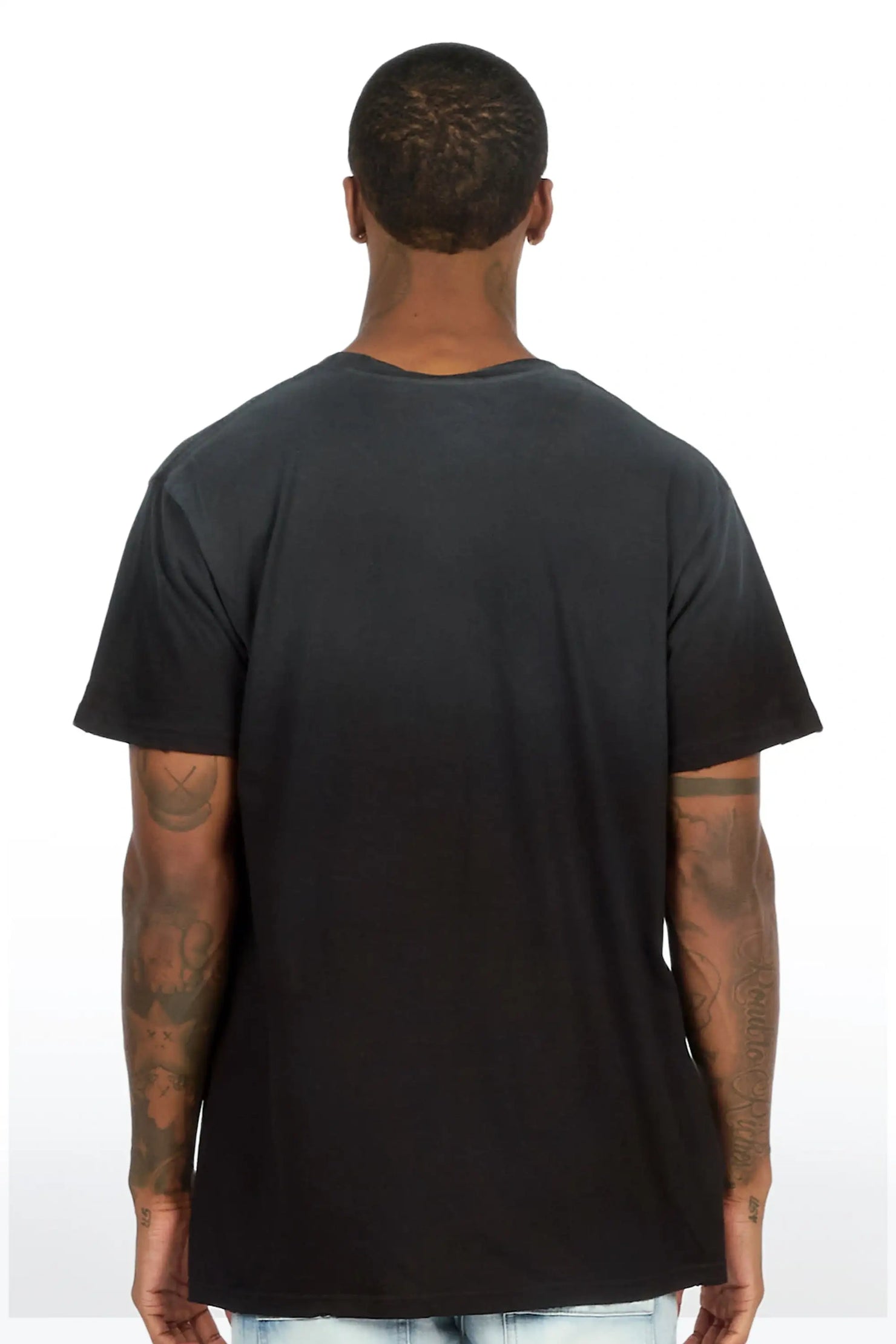 Kavero Black Oversized Graphic T-Shirt