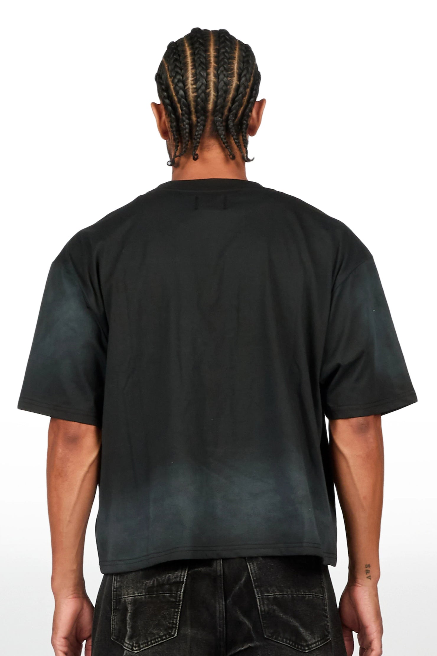 Dasar Black 3/4 Boxy Crop Tee
