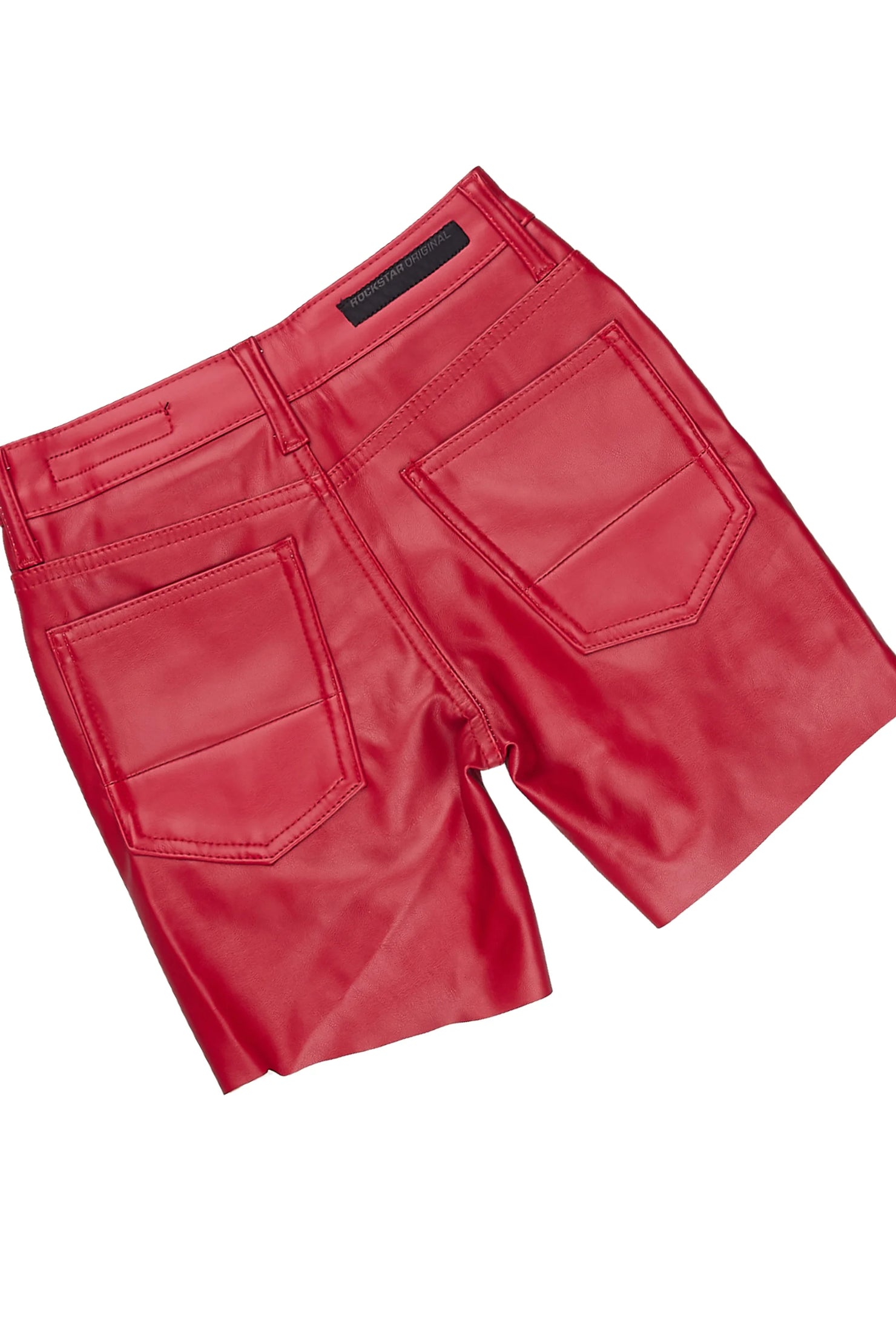 Girls Jakha Red T-Shirt Faux Leather Short Set
