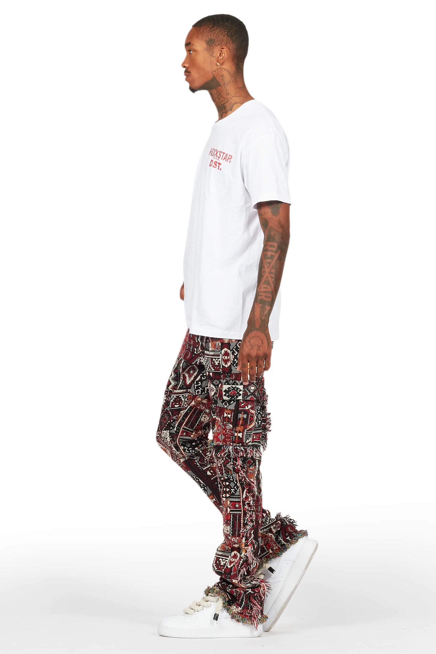 Ayami Black/Multi Slim Tapestry Flare Jean