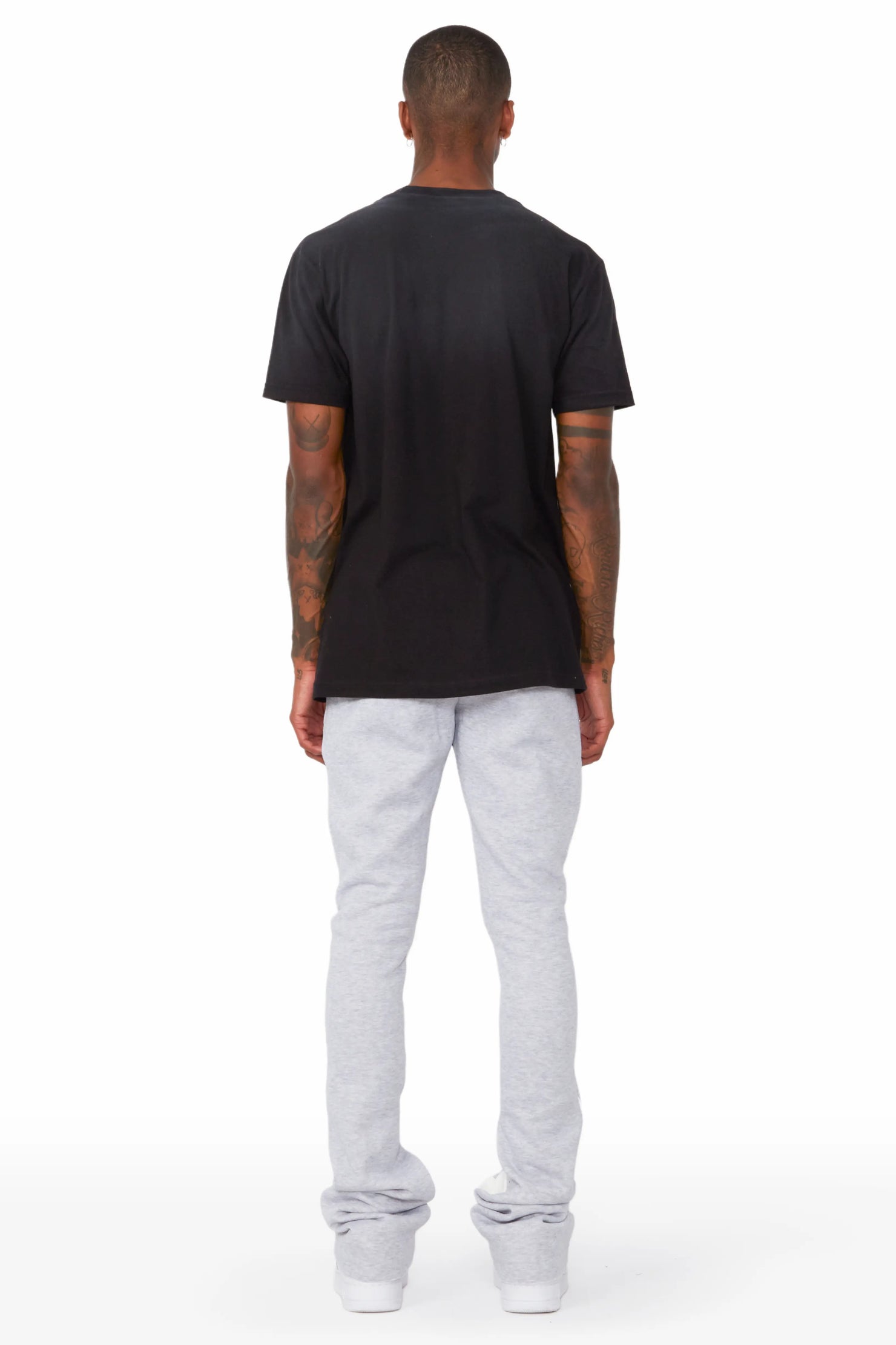 Everest Heather Grey Stacked Flare Track Pant