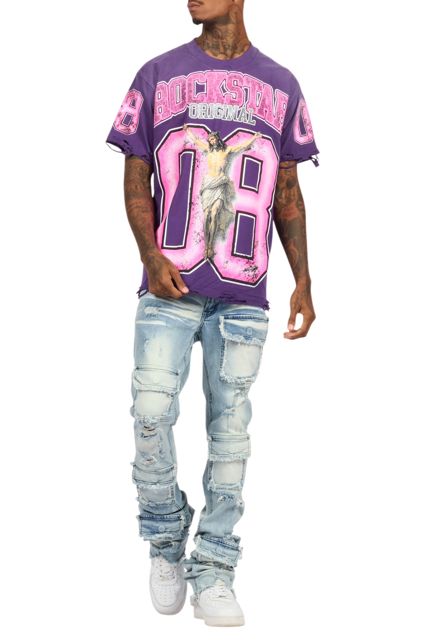 Fields Purple Oversized Graphic T-Shirt
