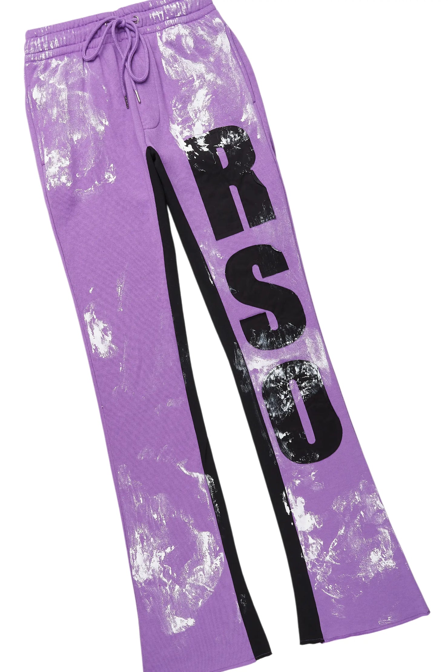 Mattox Black/Purple Hoodie/Baggy Stacked Flare Pant Set