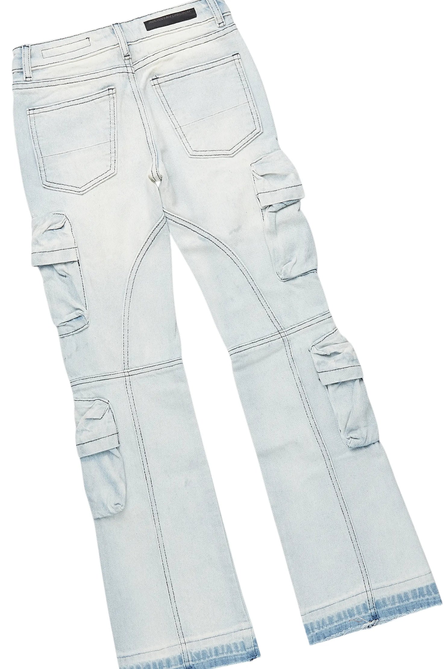 Boys Fields Grey/Pink Hoodie/Stacked Flare Jean Set