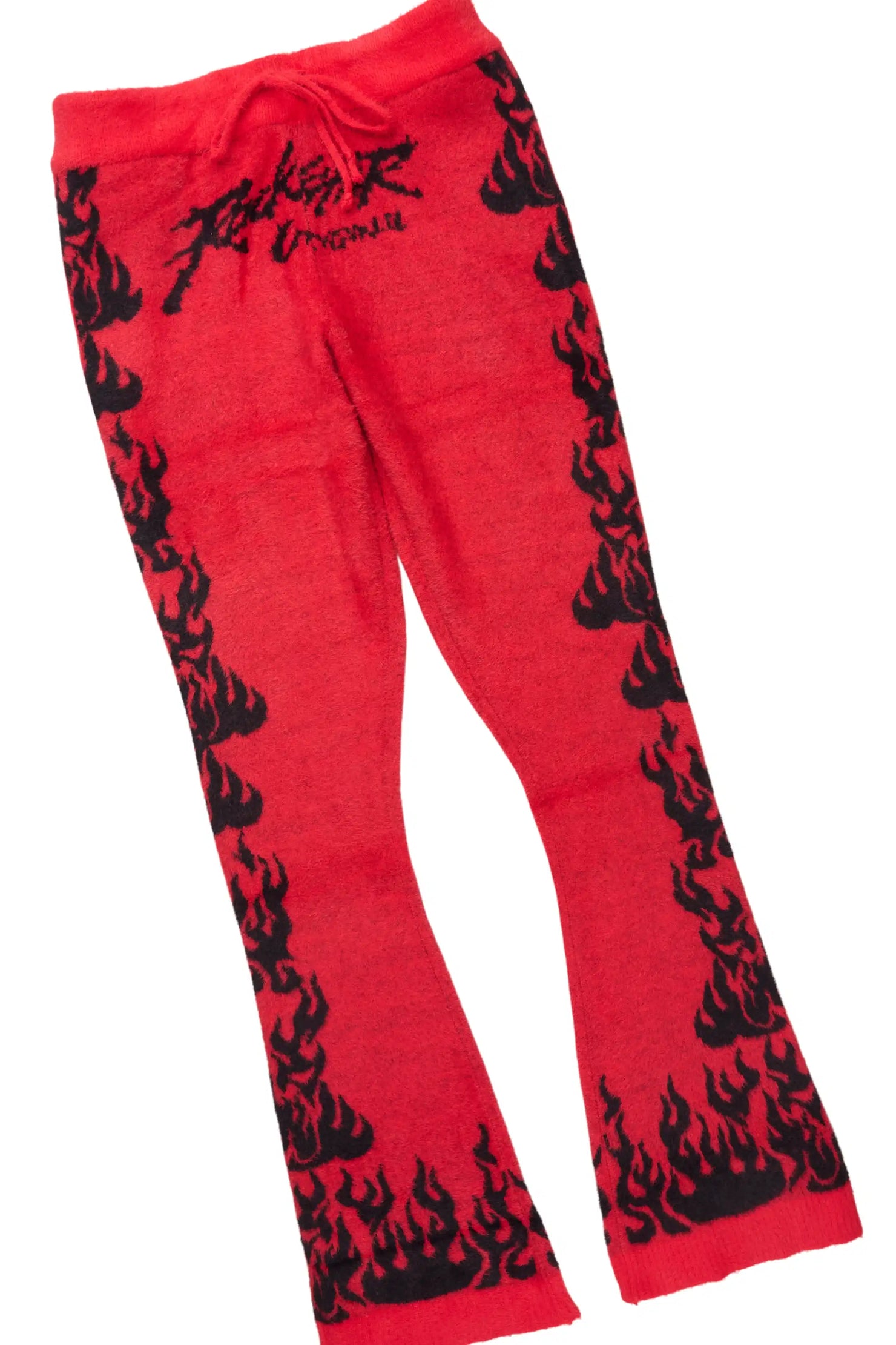 Yash Red Hoodie Stacked Flare Track Set