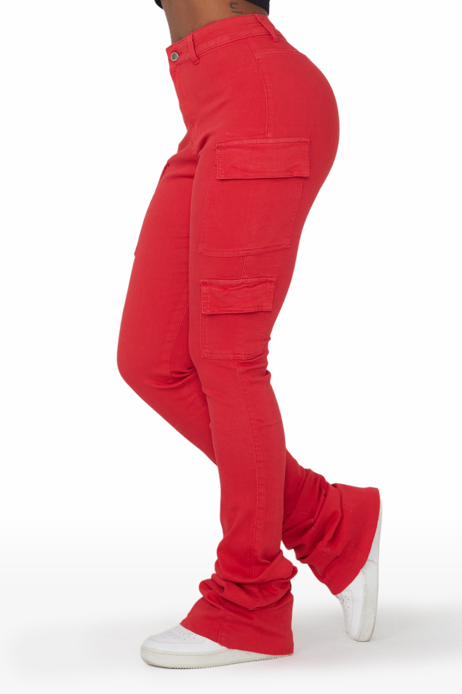 Vixen Red Cargo Super Stacked Jean