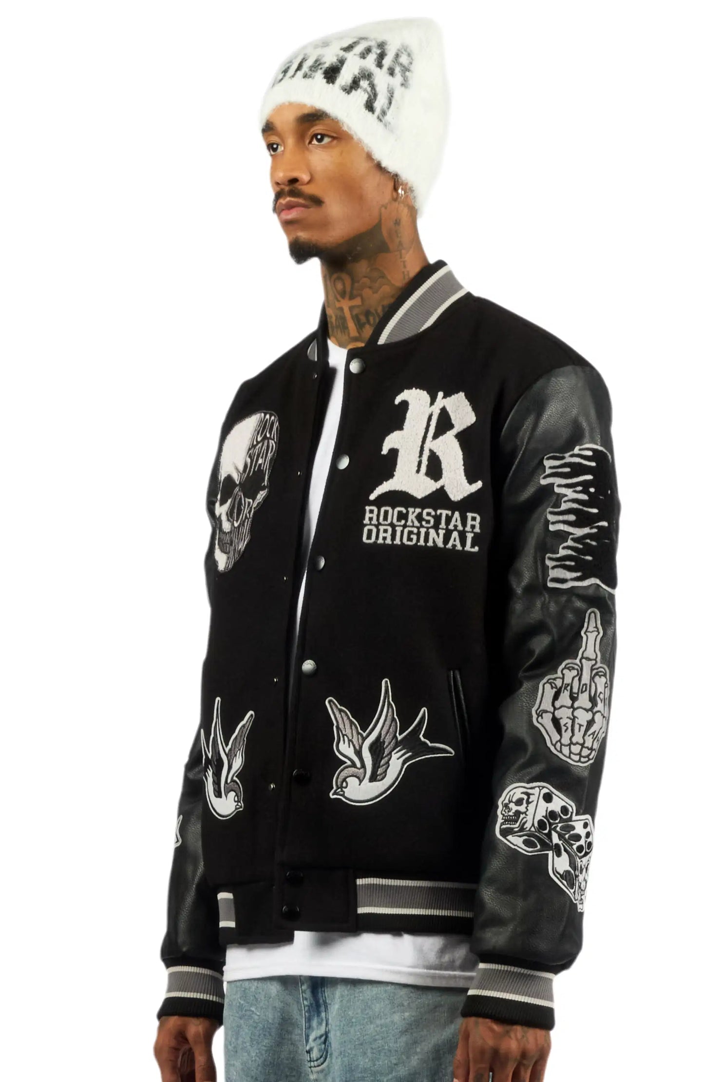Vidar Black Varsity Jacket
