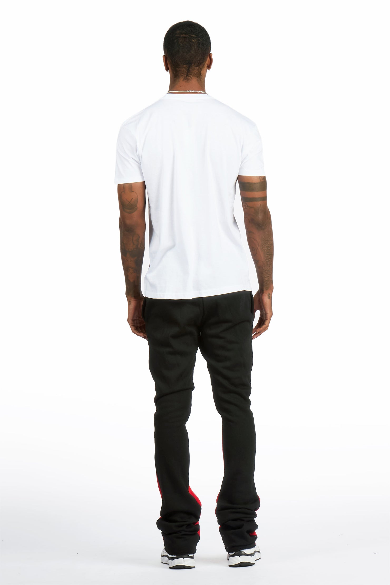 Scottie White/Black T-Shirt/Stacked Flare Track Pant Set
