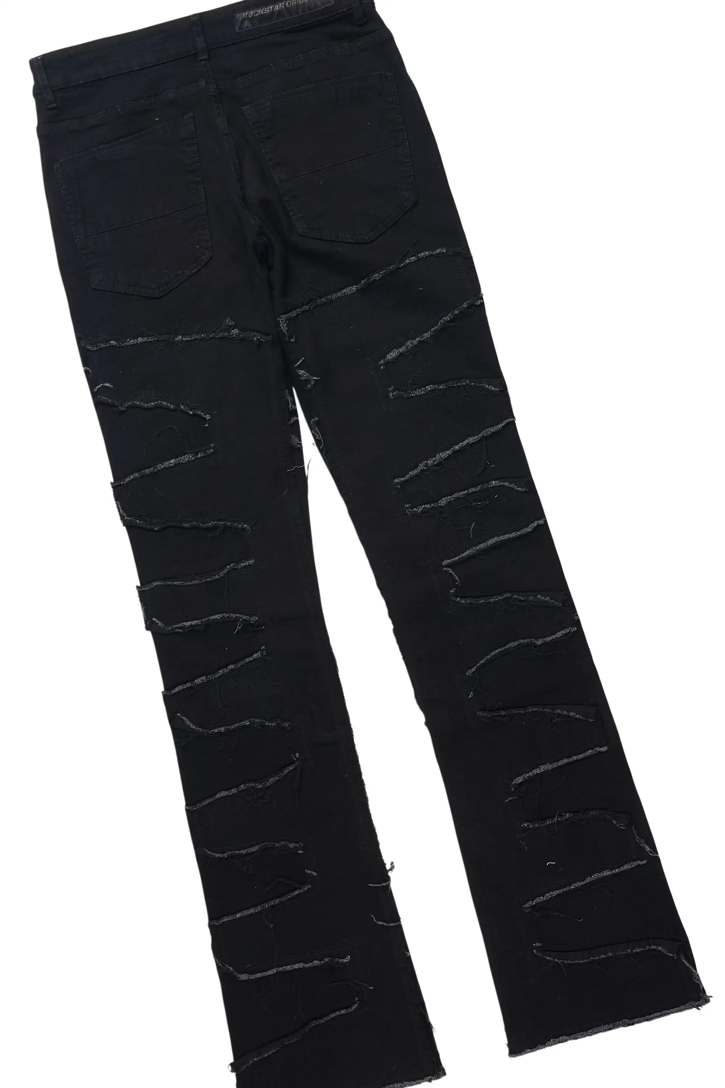 Saxon Black/Green Hoodie/Stacked Flare Jean Set