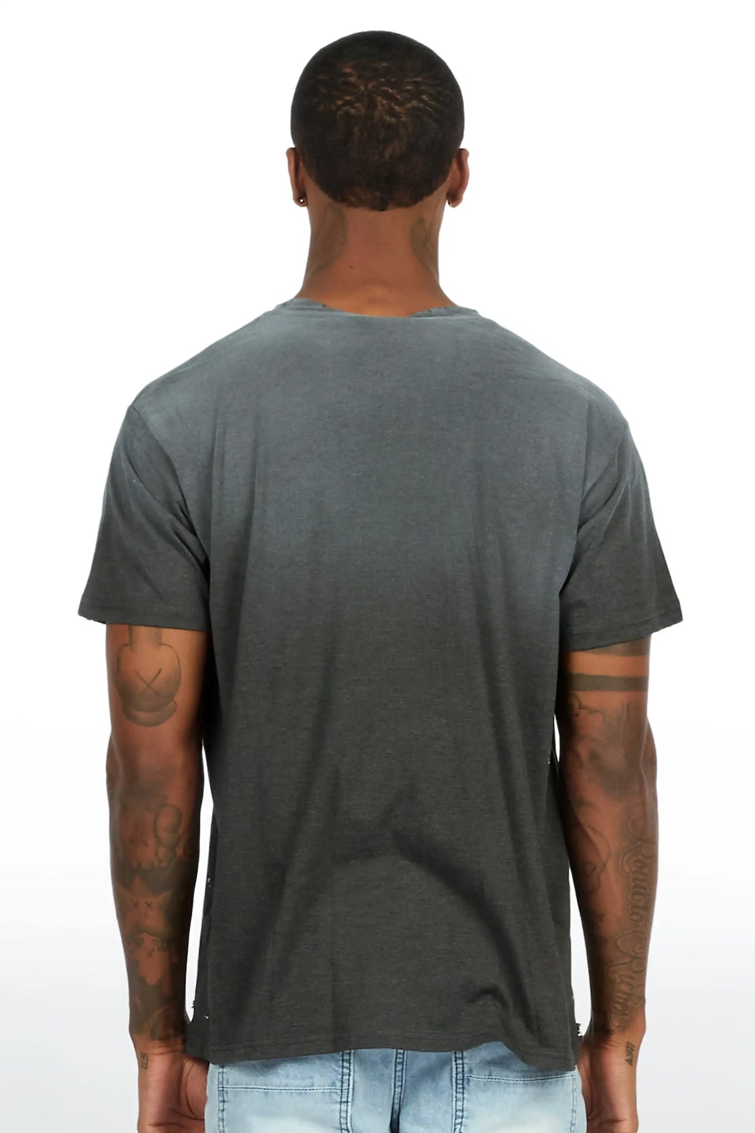 Wafers Charcoal Oversized Graphic T-Shirt