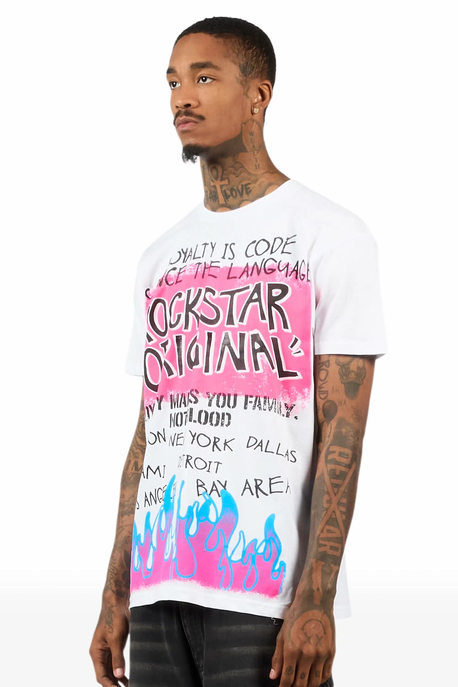 Beno 2.0 White Oversized Graphic T-Shirt