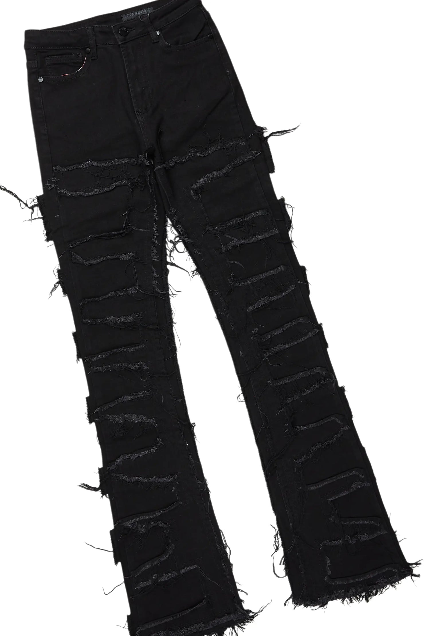 Maisha Black/Fuchsia Hoodie/Super Stacked Jean Set