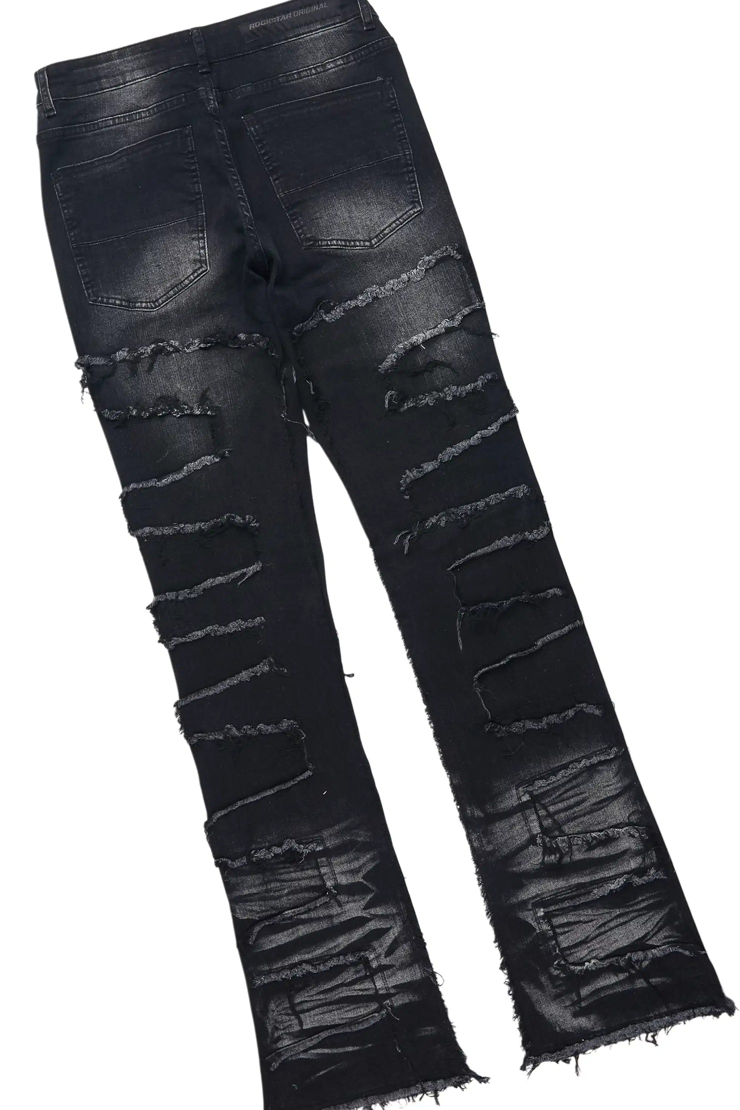 Saxon Pink/Black Hoodie/Stacked Flare Jean Set