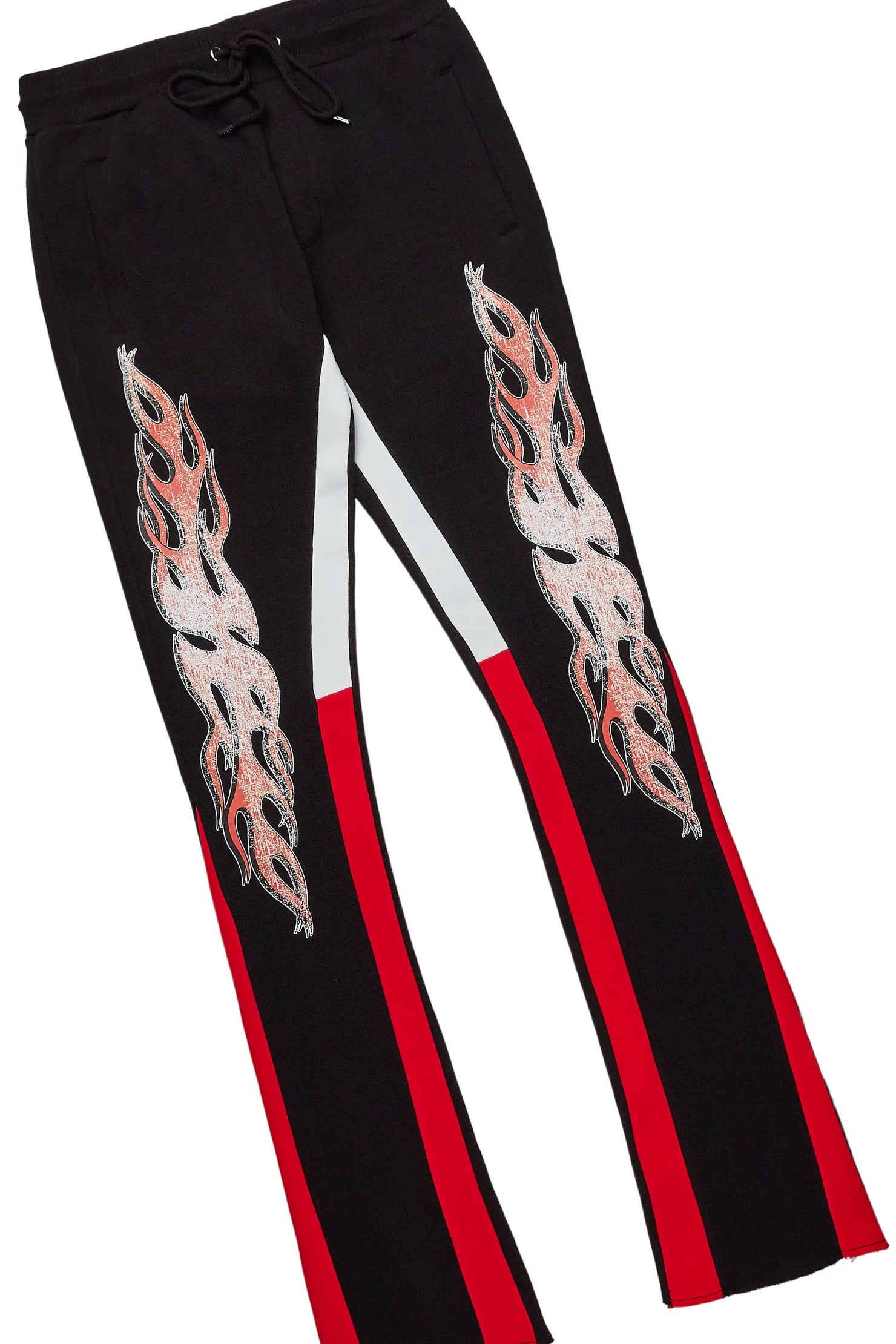 Yash White/Black T-Shirt Stacked Flare Track Set