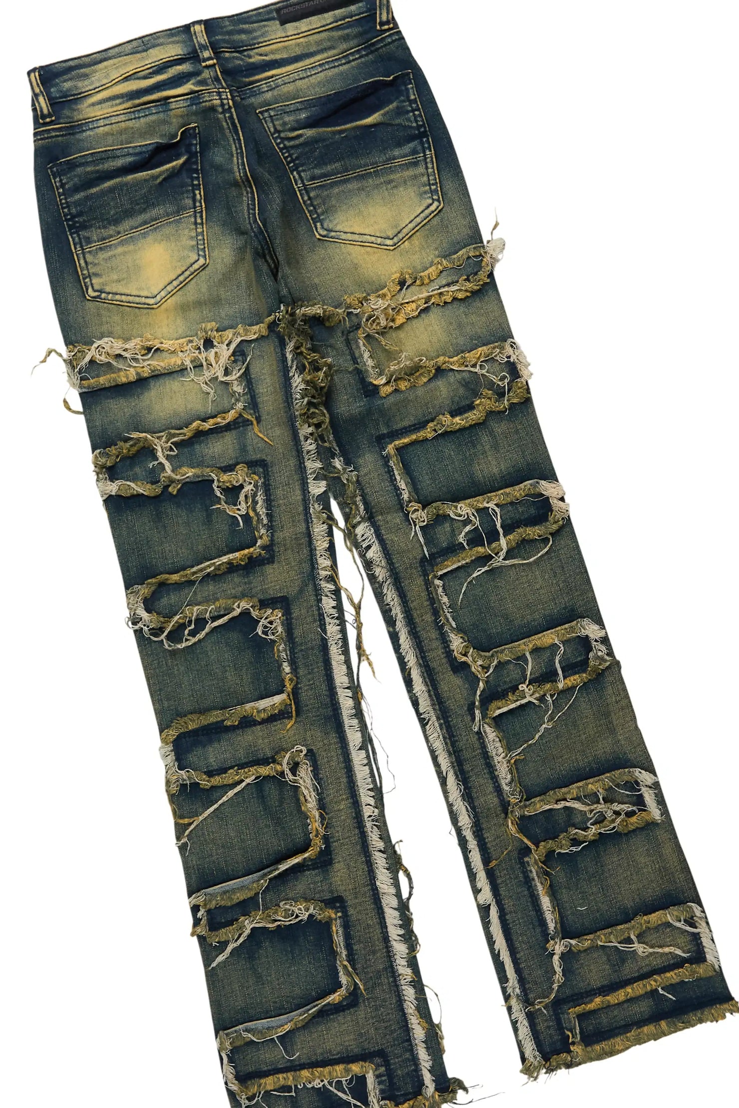 Boys Delzzon Grey Hoodie & Shake Tint Stacked Jean Set