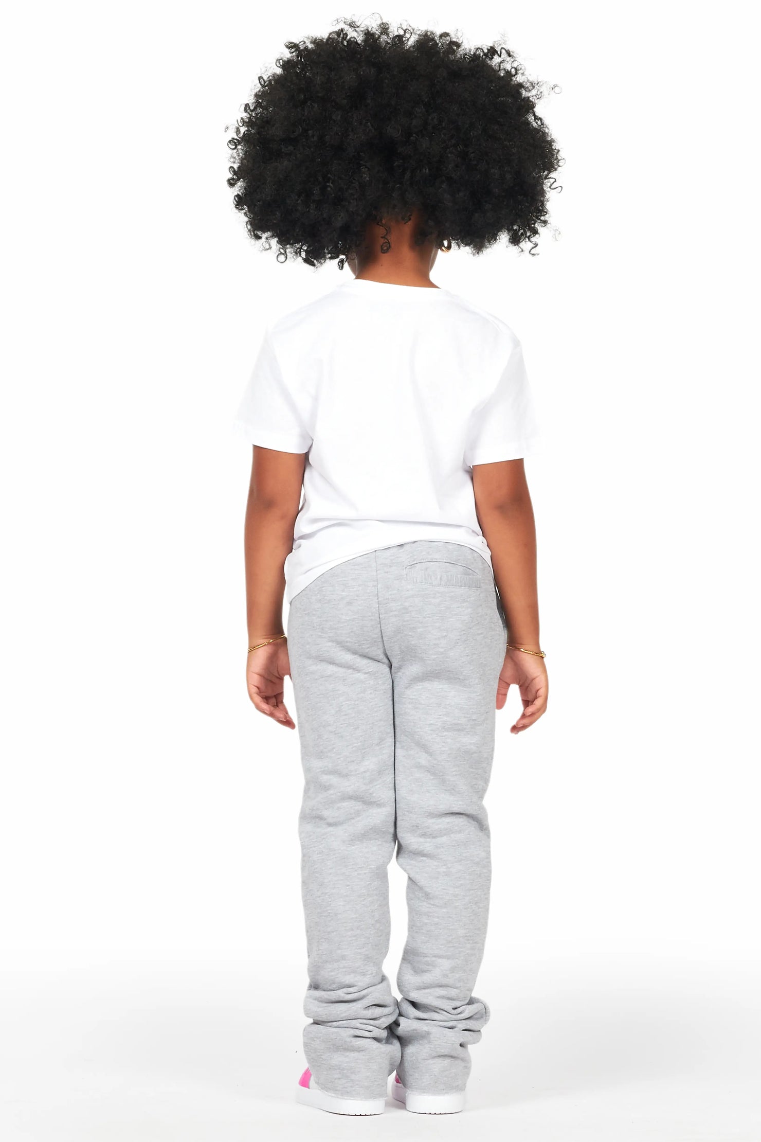 Girls Mia White/Grey T-Shirt Super Stacked Set