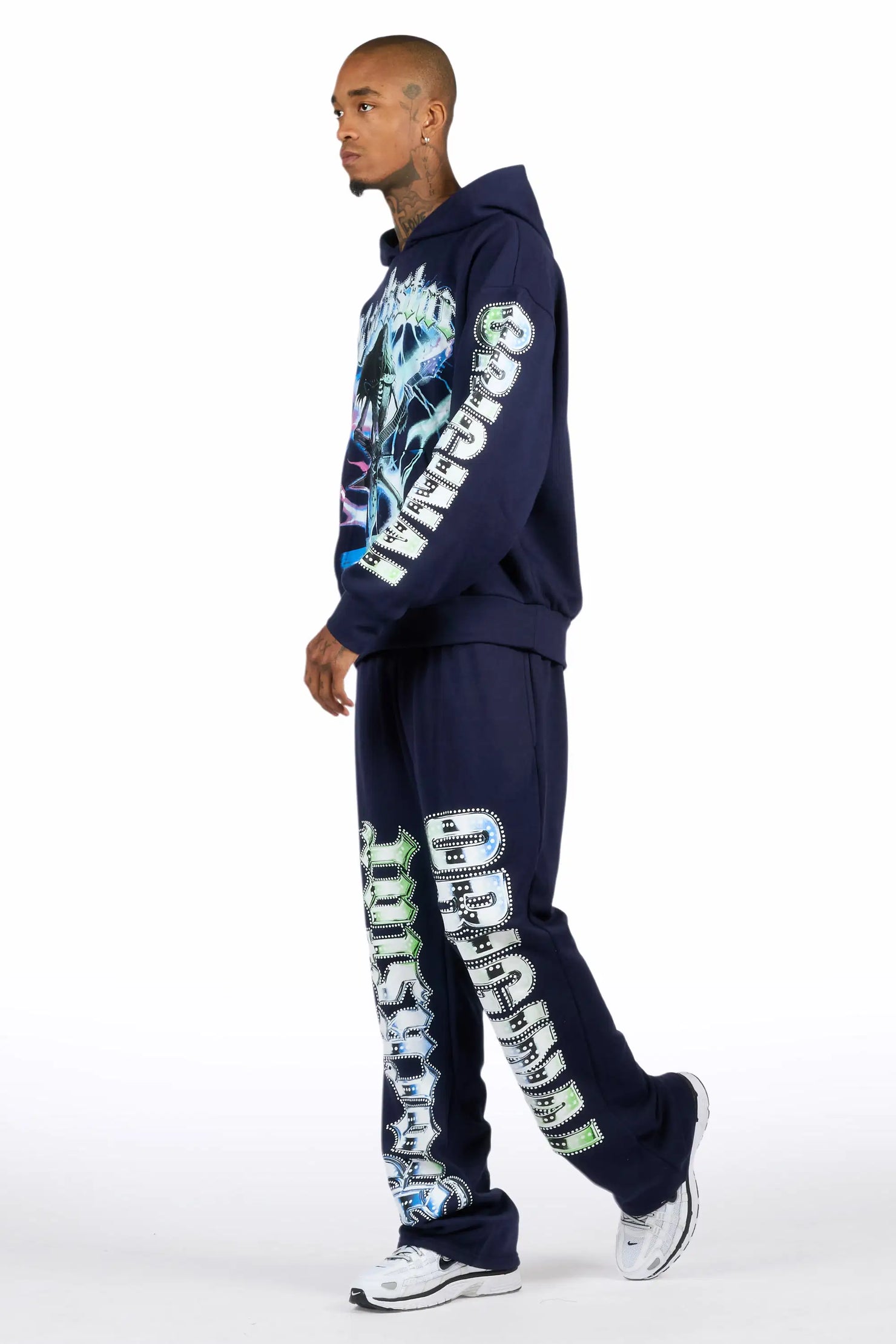 Nyxx Navy Hoodie/Baggy Pant Track Set