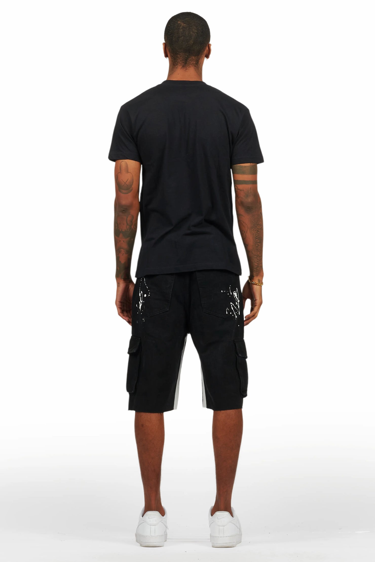 Amos Black T-Shirt/Denim Short Set