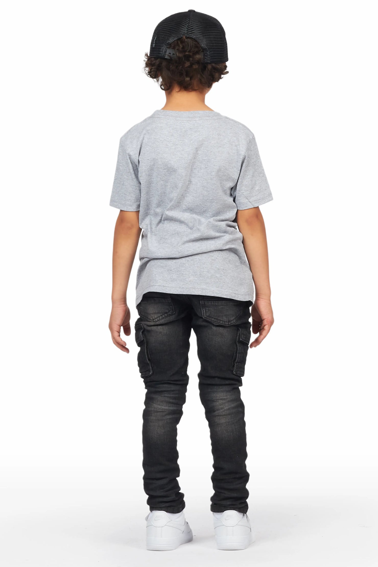 Boys Acco Grey  T-Shirt/Cargo Skinny Jean Set