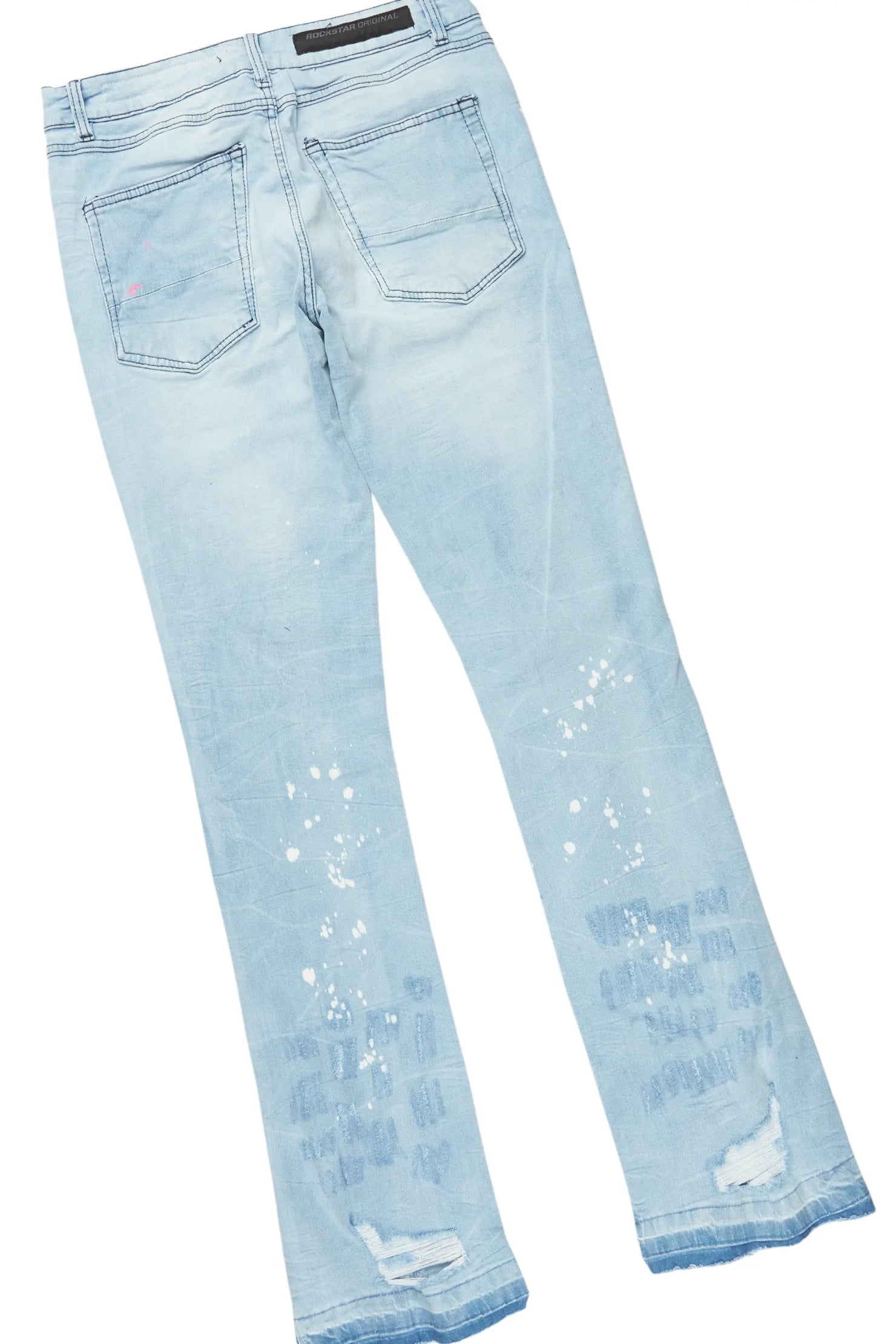 Beno White Long Sleeve/Stacked Flare Jean Set