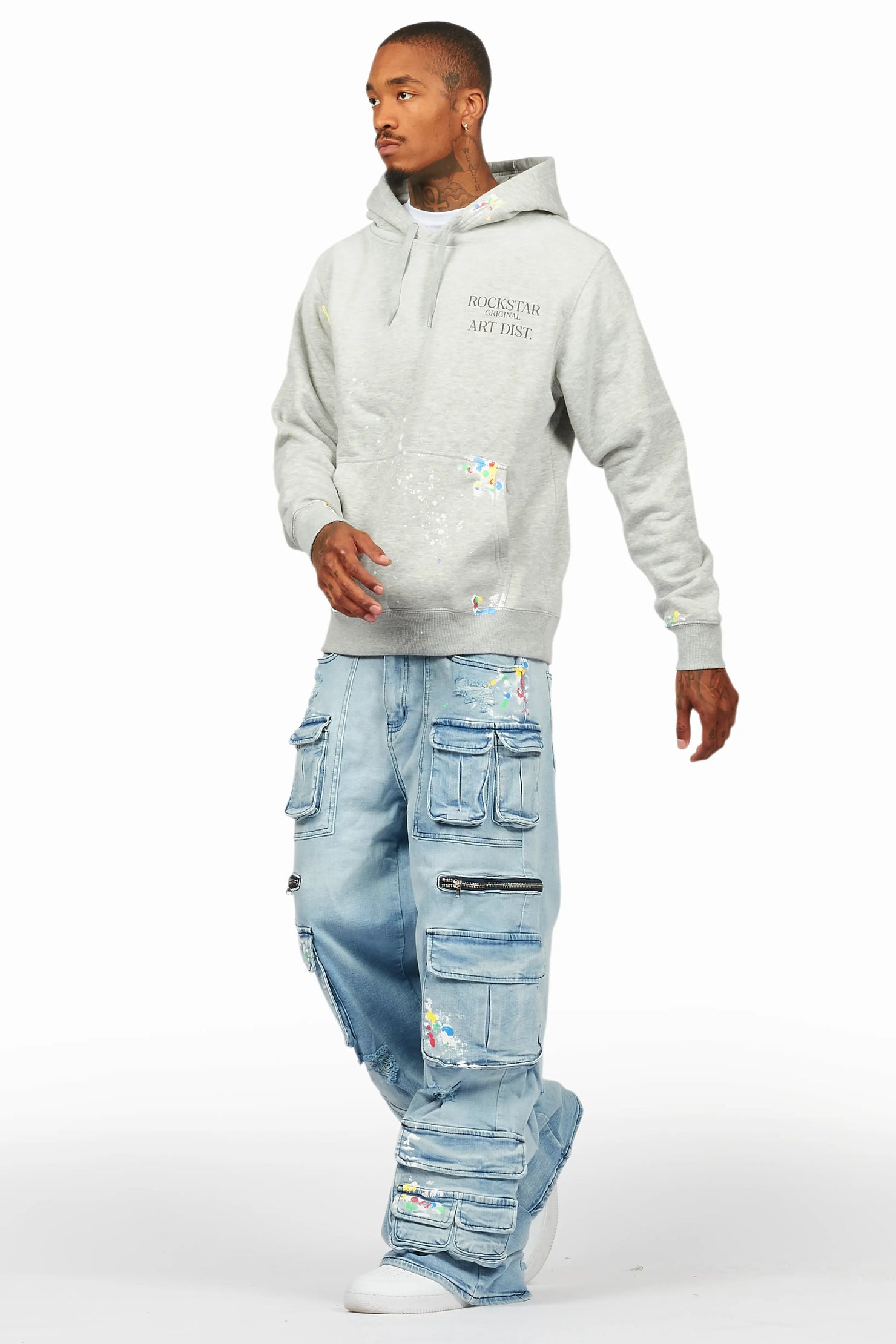 Art Dist Grey/Blue Hoodie/Baggy Fit Jean Bundle