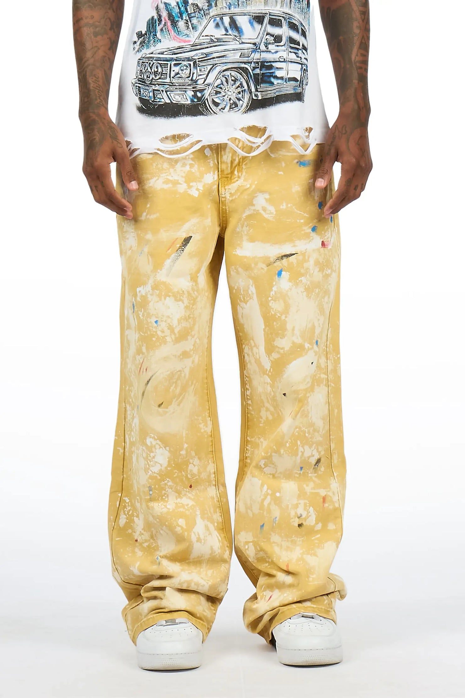 Novi Yellow Painter Baggy Fit Jean
