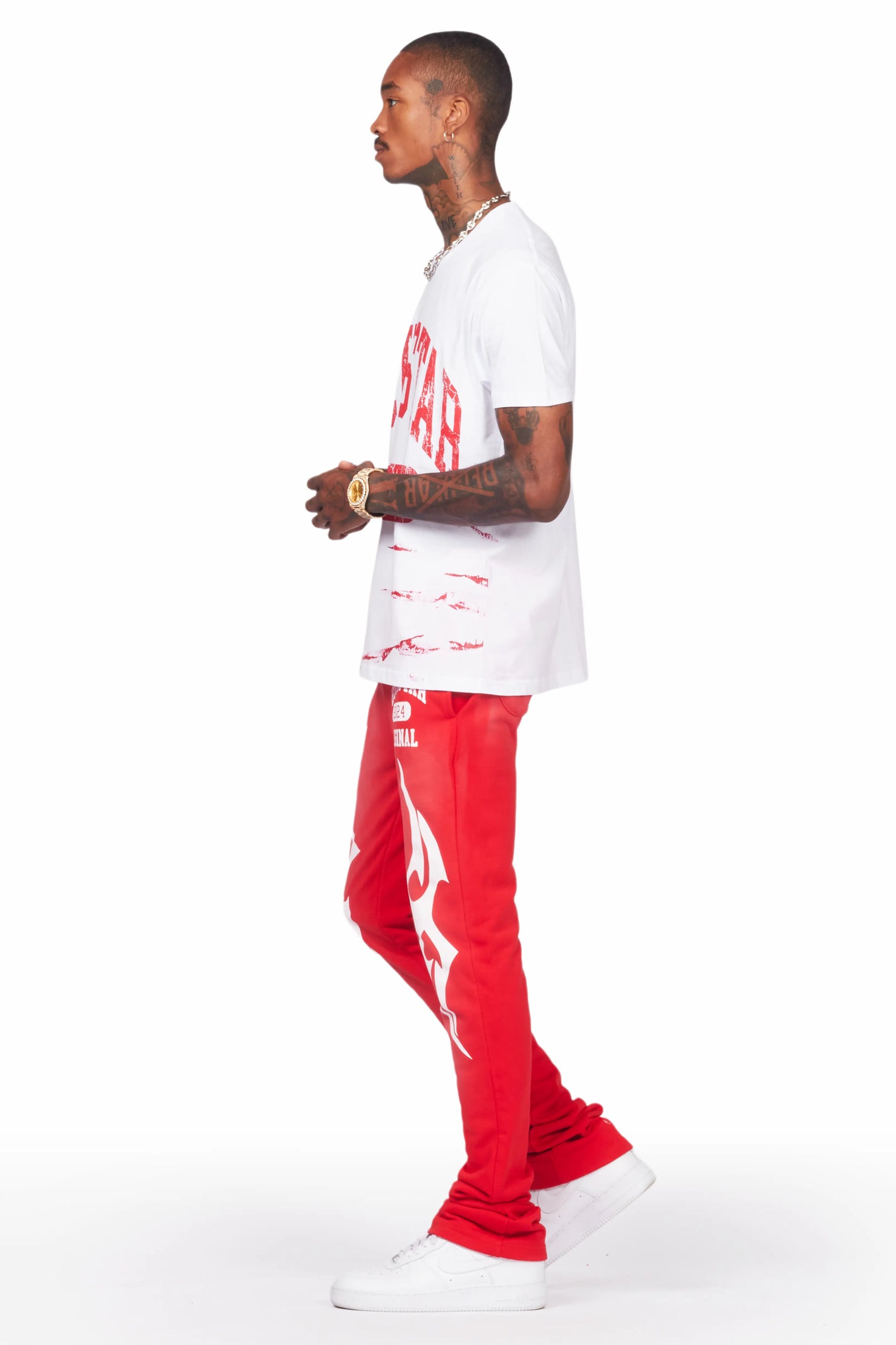Hugin White/Red T-Shirt/Stacked Flare Track Set