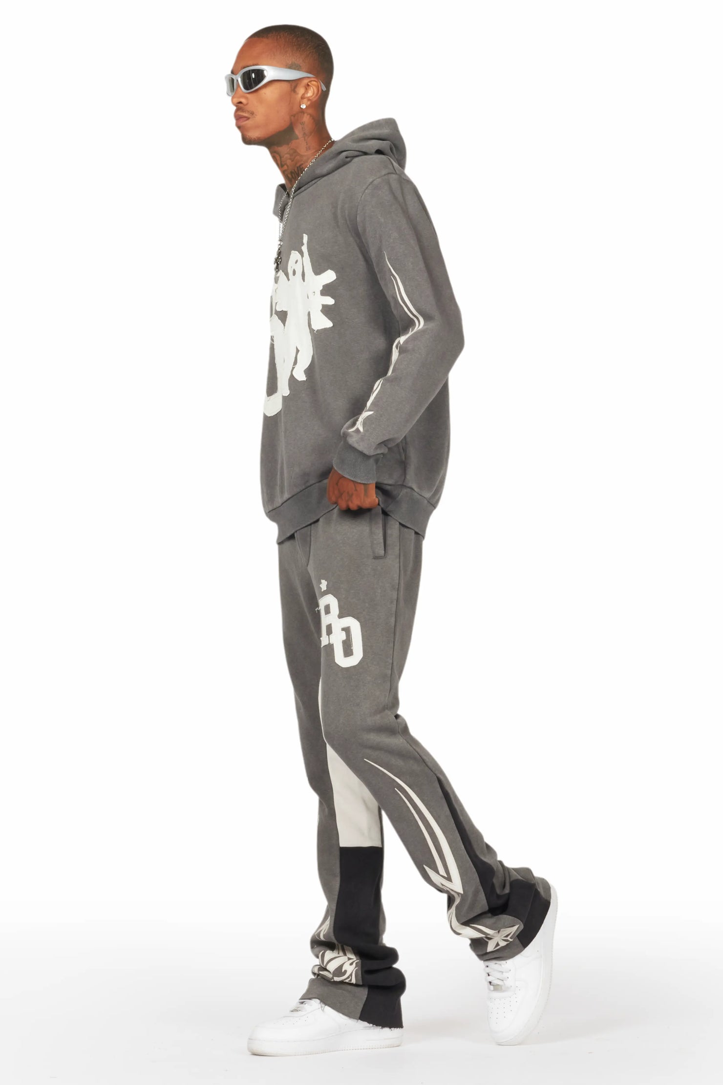 Pluton Charcoal Patchwork Stacked Track Set