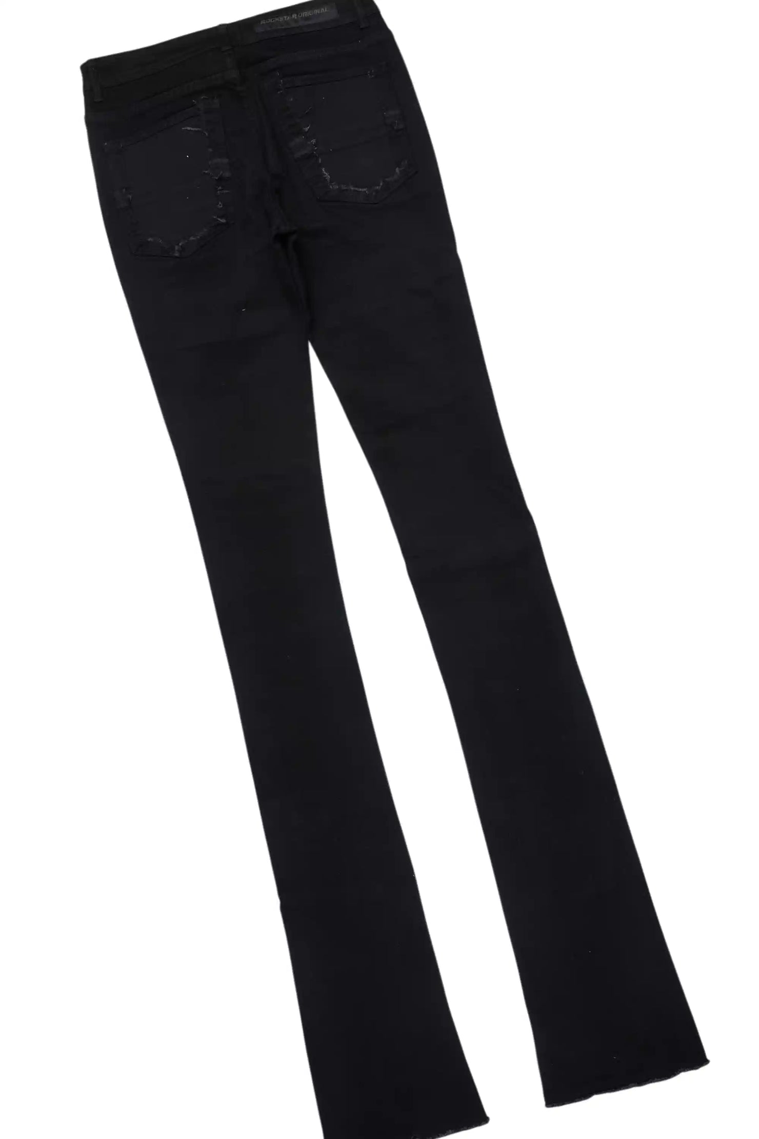 Tarl Black Oversized T-Shirt/Painted Super Stacked Flare Jean Bundle