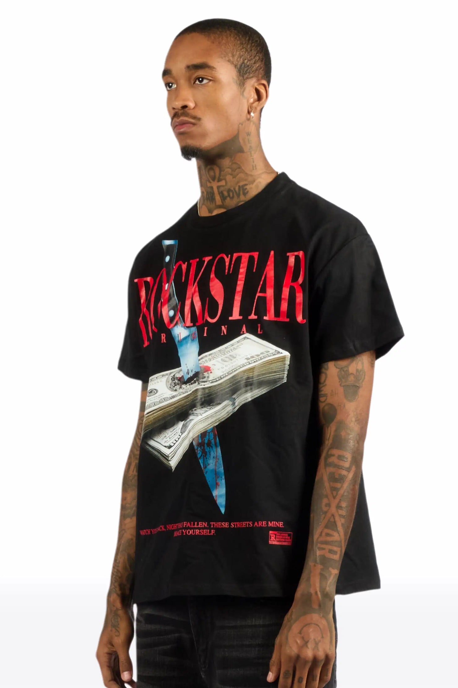 Datenyte Black Oversized Graphic T-Shirt