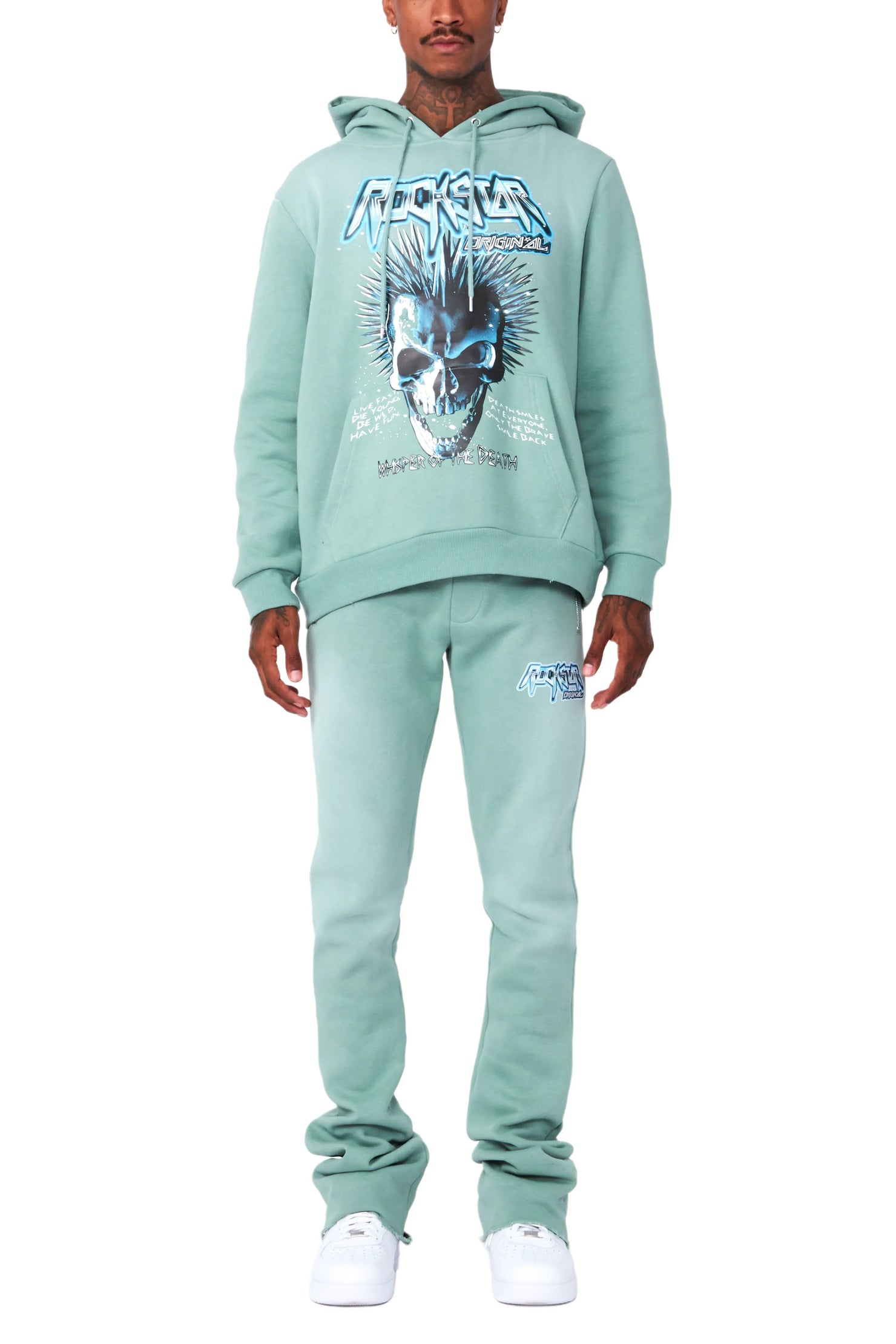 Obern Sage Graphic Hoodie/Stacked Flare Pant Track Set