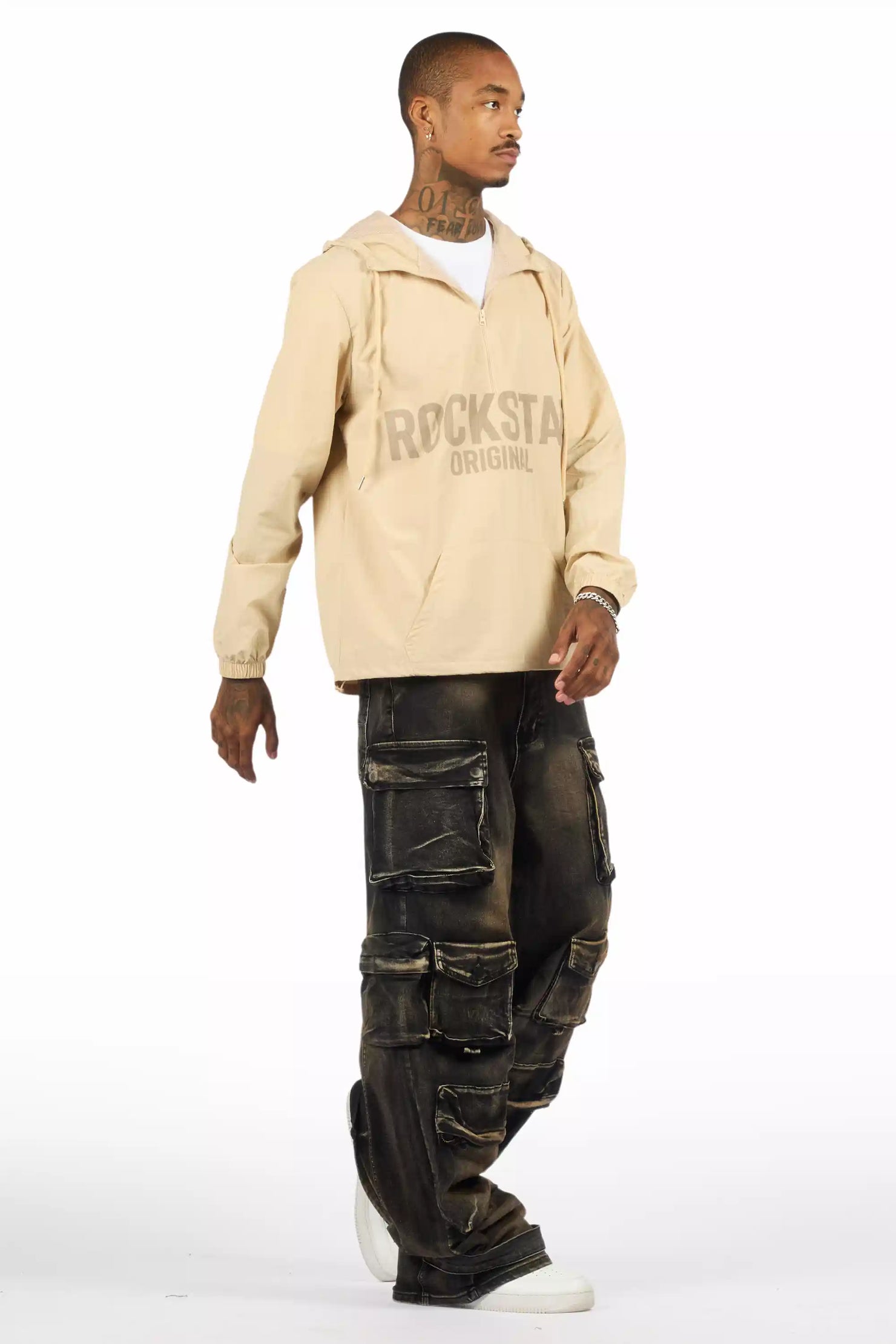 Mahesh Tint Grey Baggy Cargo Jean