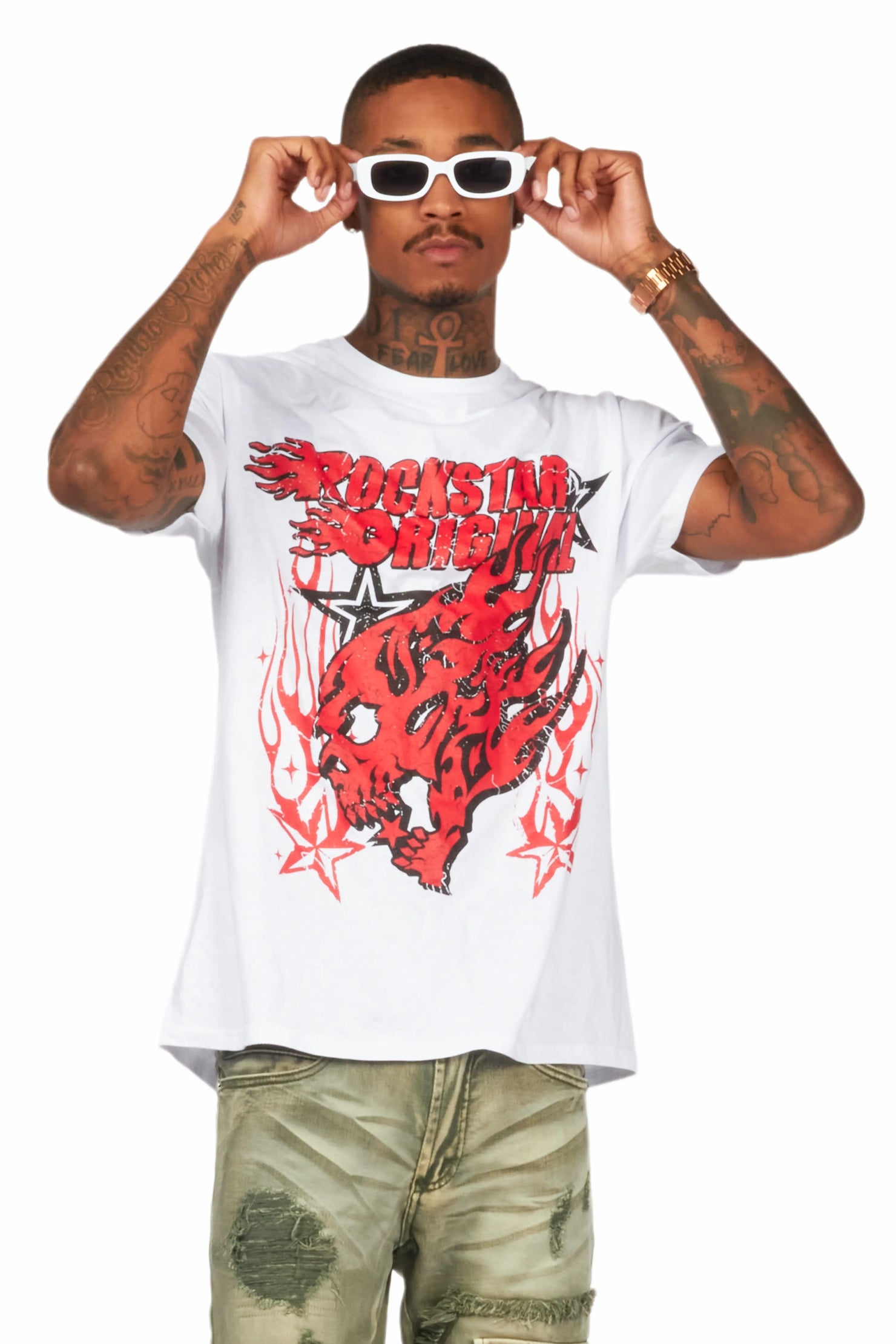 Smitty White/Red Graphic T-Shirt