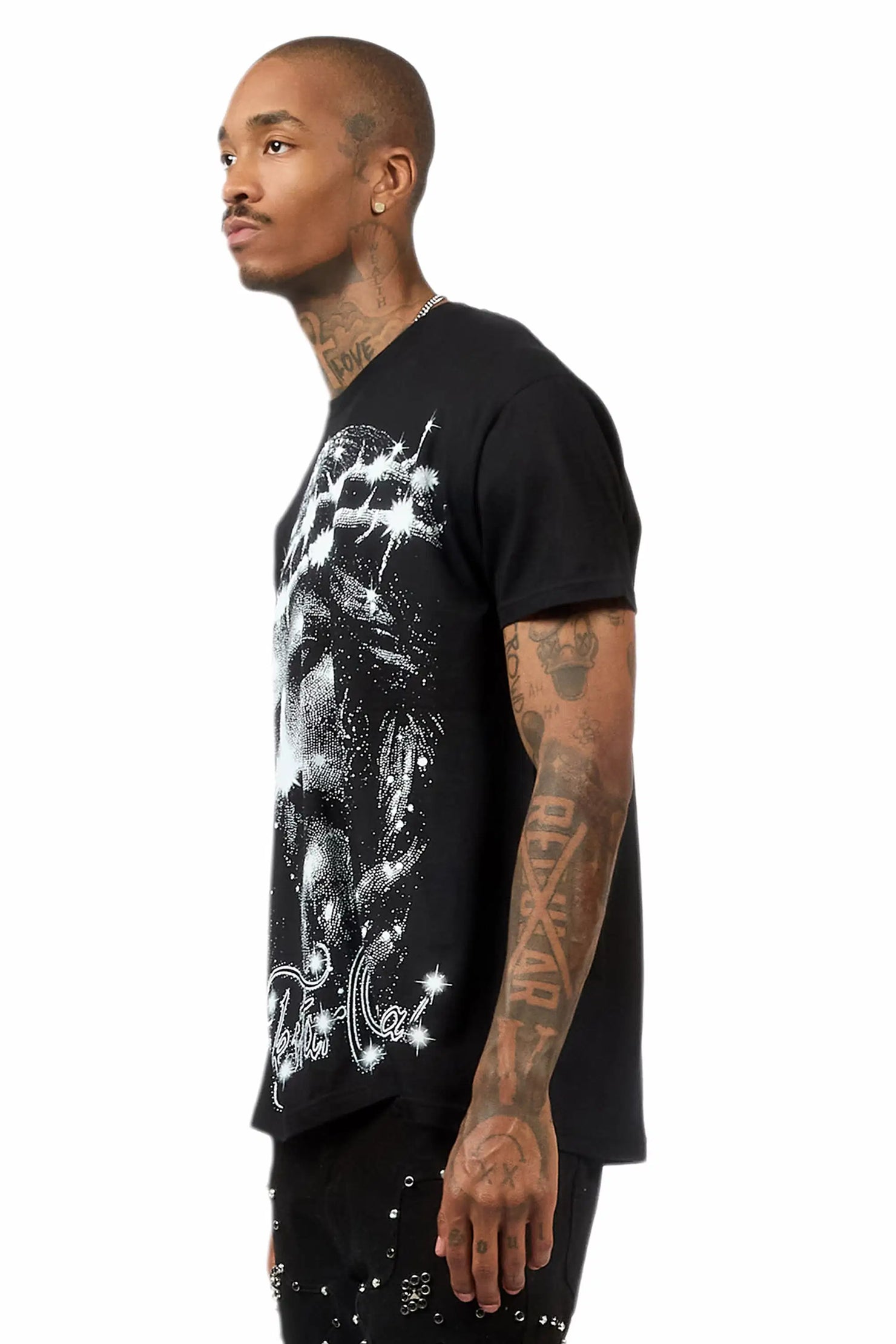 Zayir Black Oversized Graphic T-Shirt