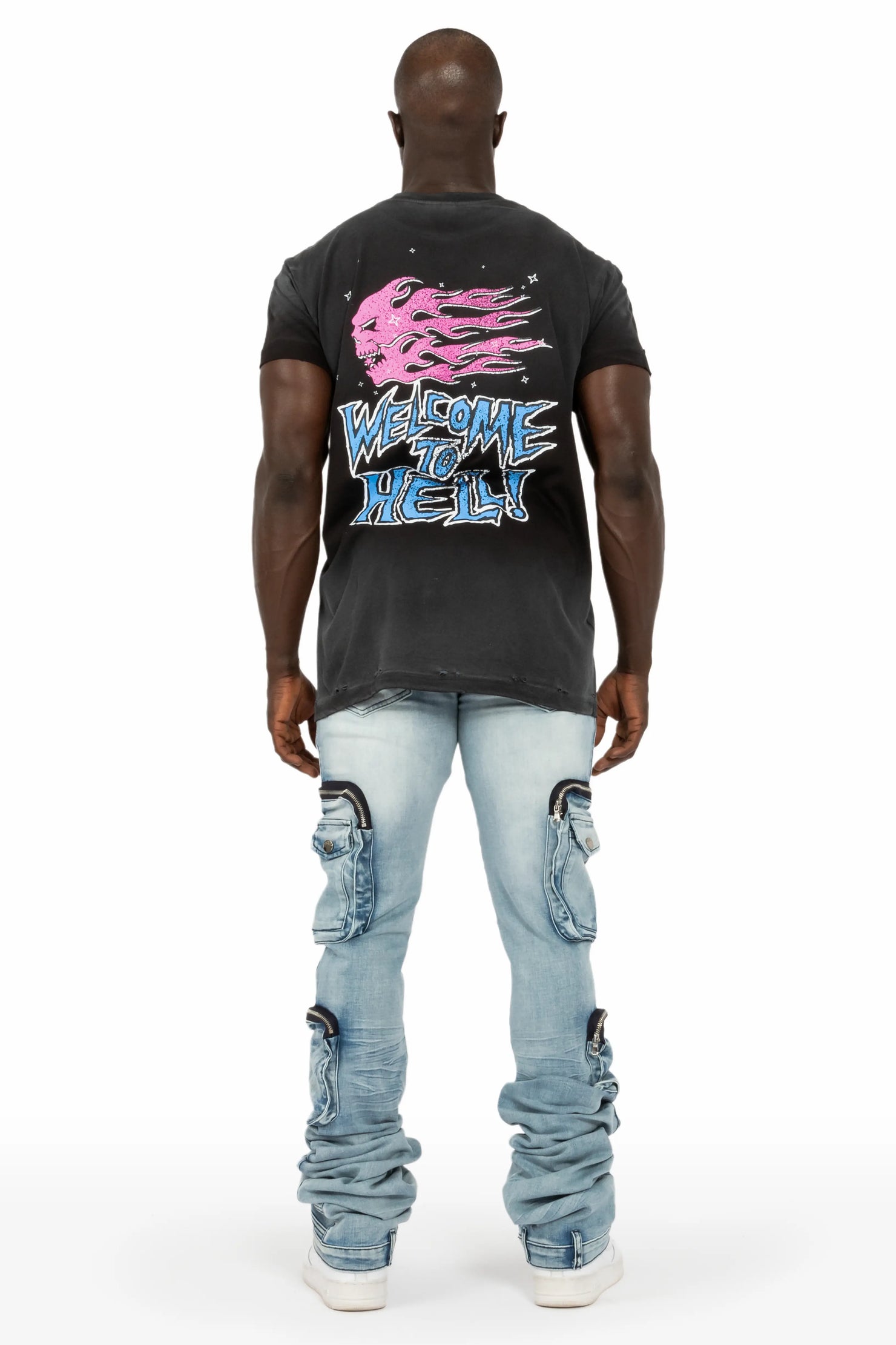 Shane Light Blue Super Stacked Flare Jean