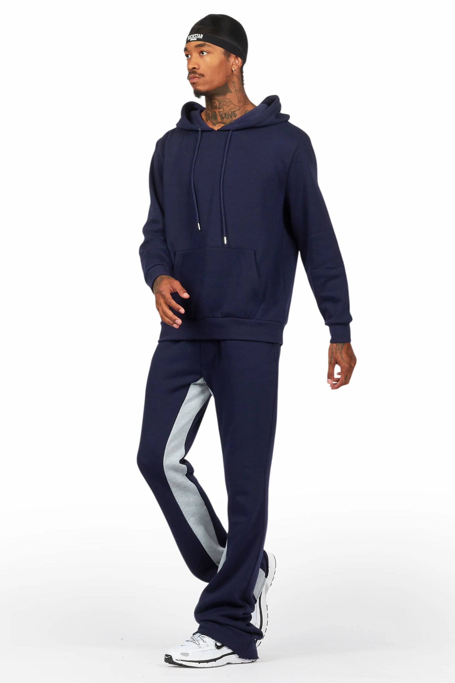 Basic Navy Hoodie/Baggy Track Pant Set