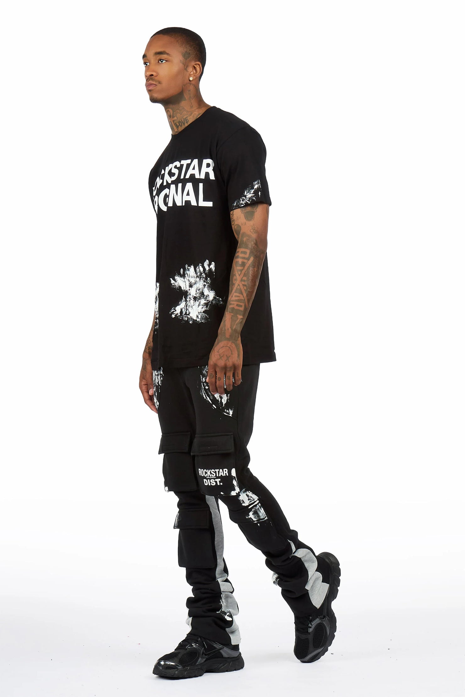 Antoon 2.0 Black T-Shirt/Stacked Flare Track Set