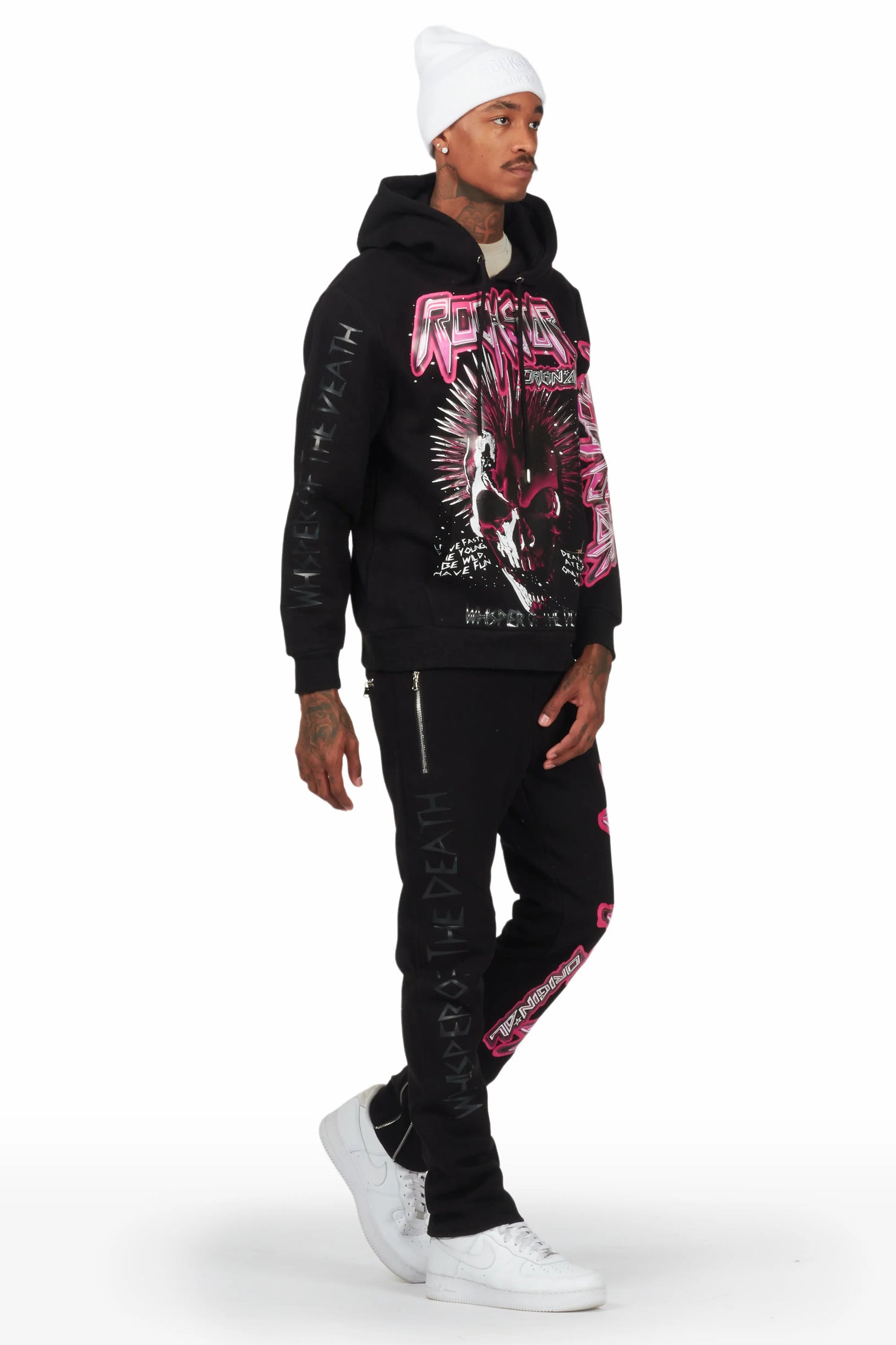 Obern Black Slim Fit Track Set