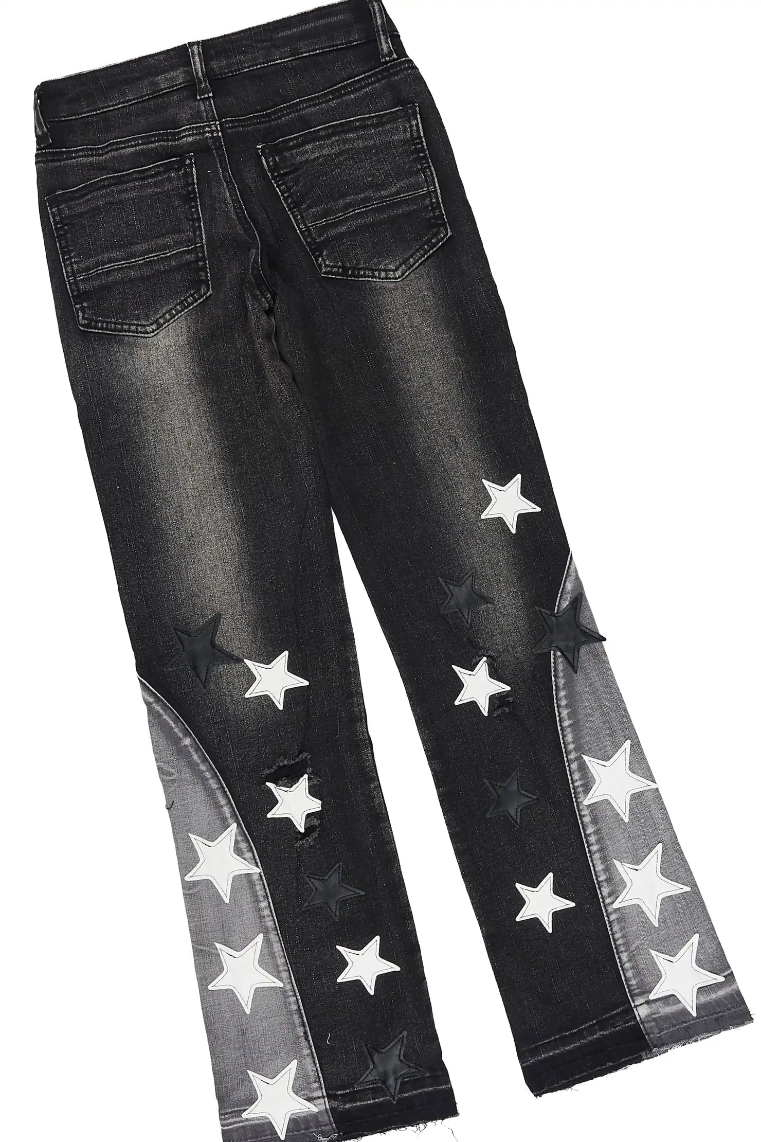 Girls Jetta White/Black T-Shirt Stacked Jean Set