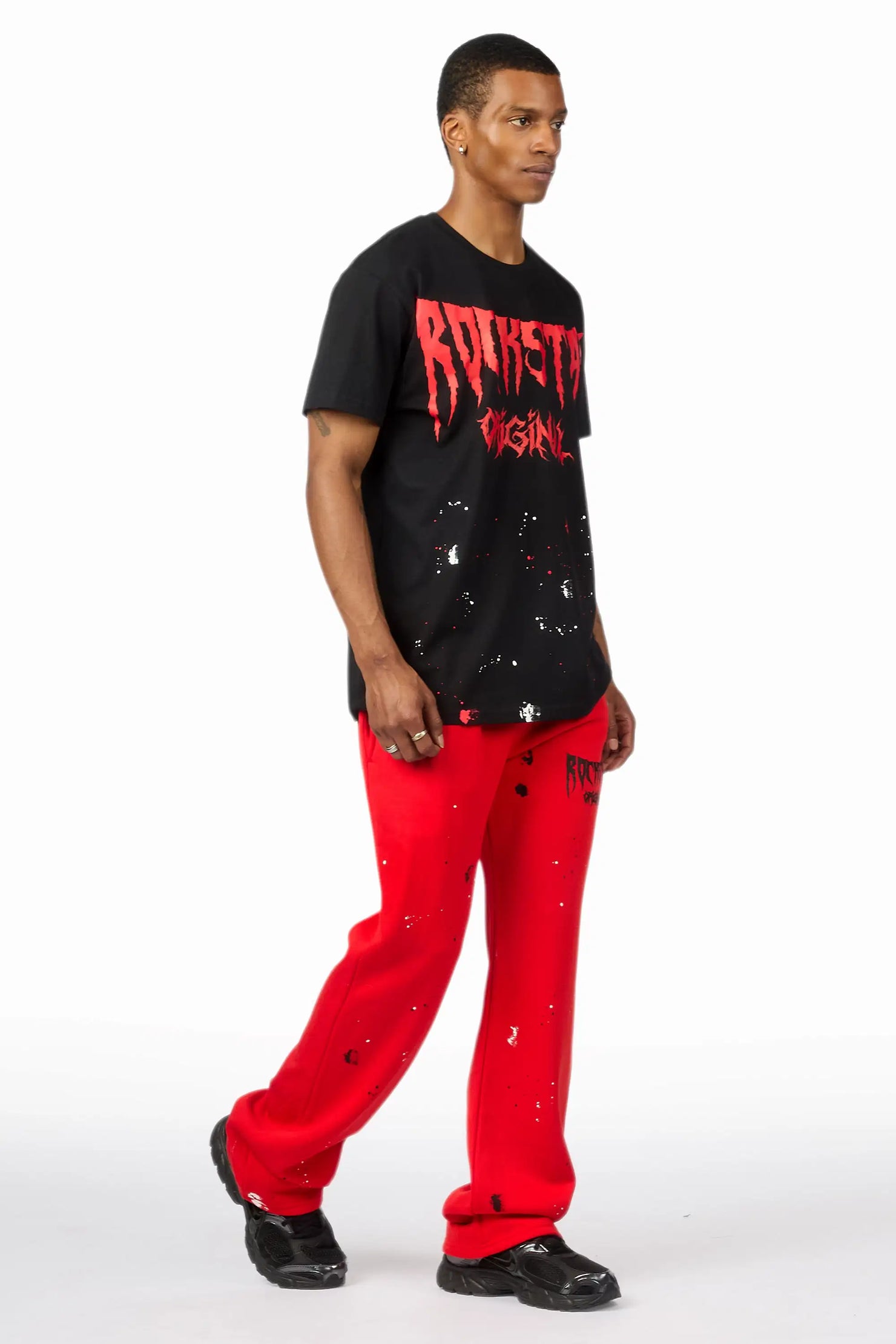 Twinkle Black/Red T-Shirt/Relaxed Track Set