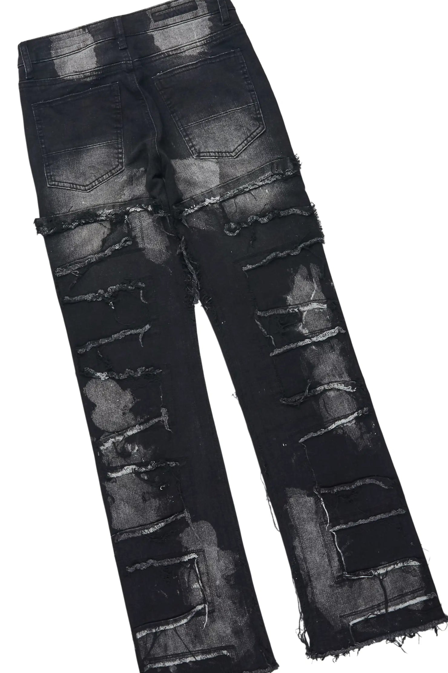 Boys Fields Black Double Layer L/S & Laban Black Bleach Stacked Jean Set