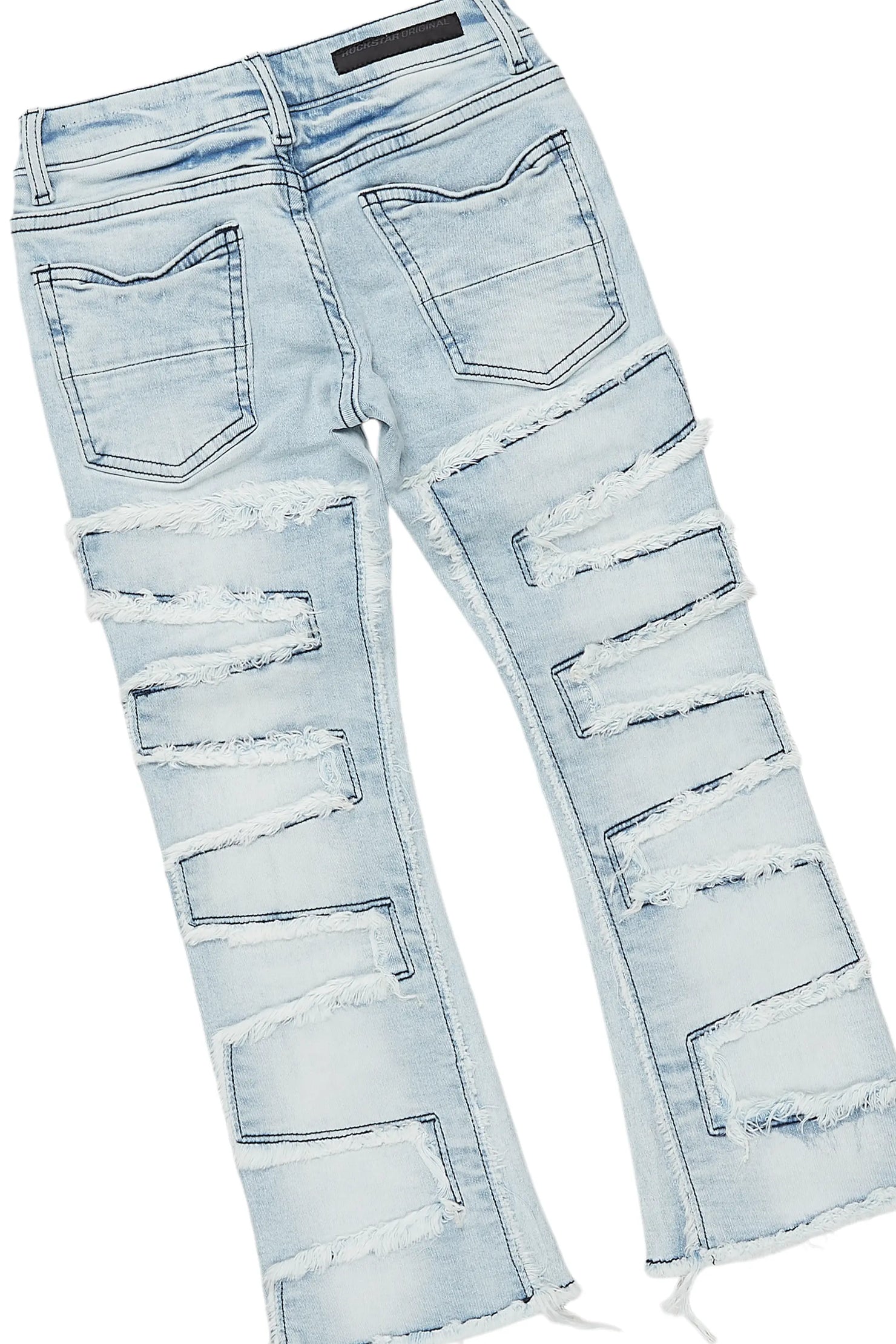 Boys Member Red/Blue Hoodie/Stacked Flare Jean Set