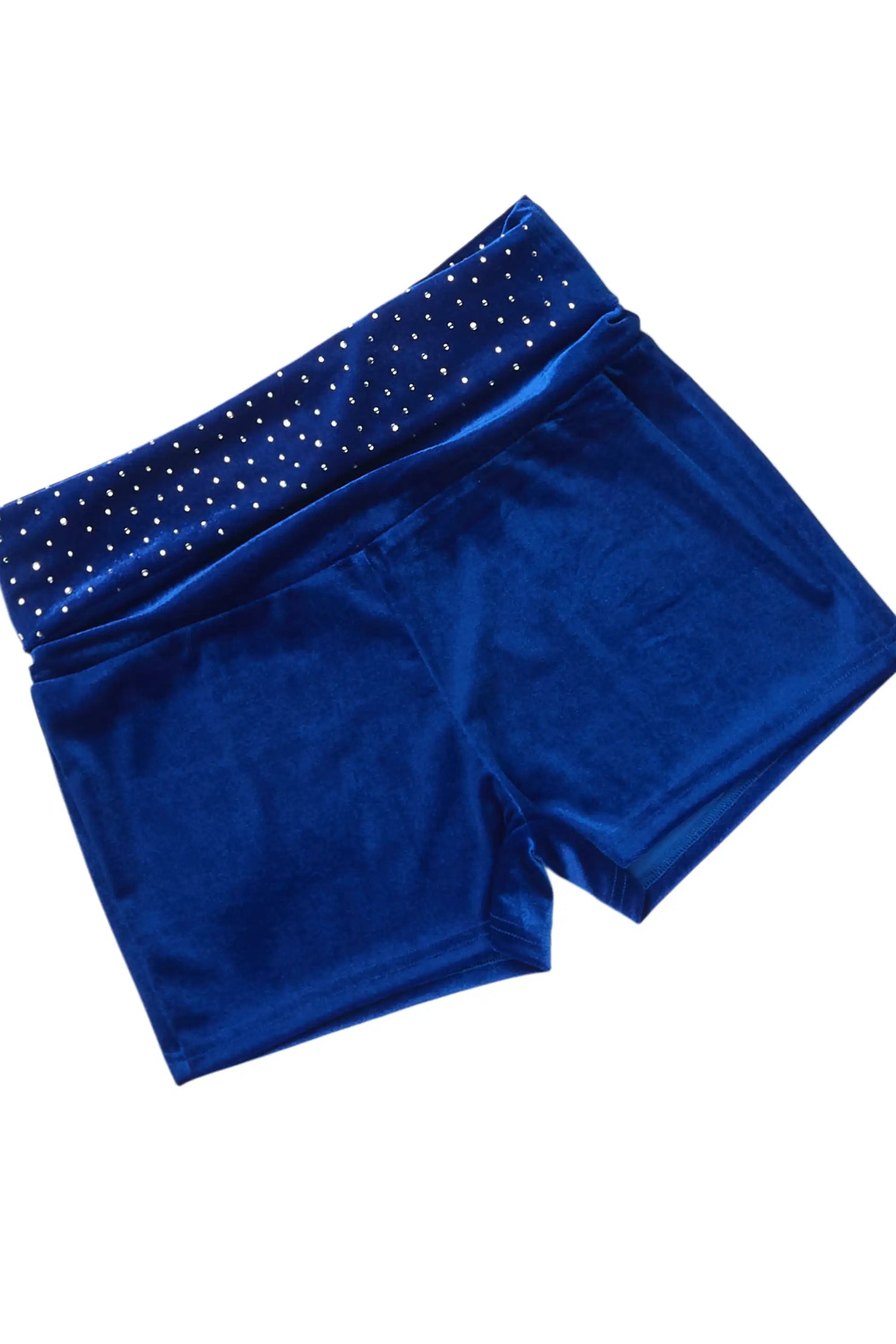 Rachell Royal Blue Rhinestone Velour Short Set