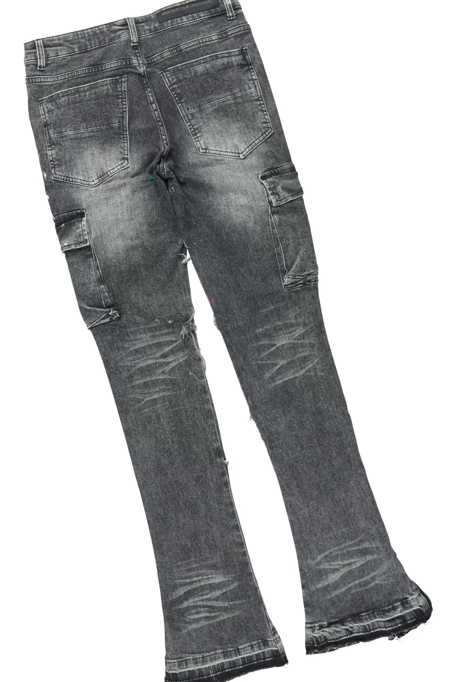 Andros Grey/Dark Grey Mohair Hoodie/Stacked Flare Jean Set