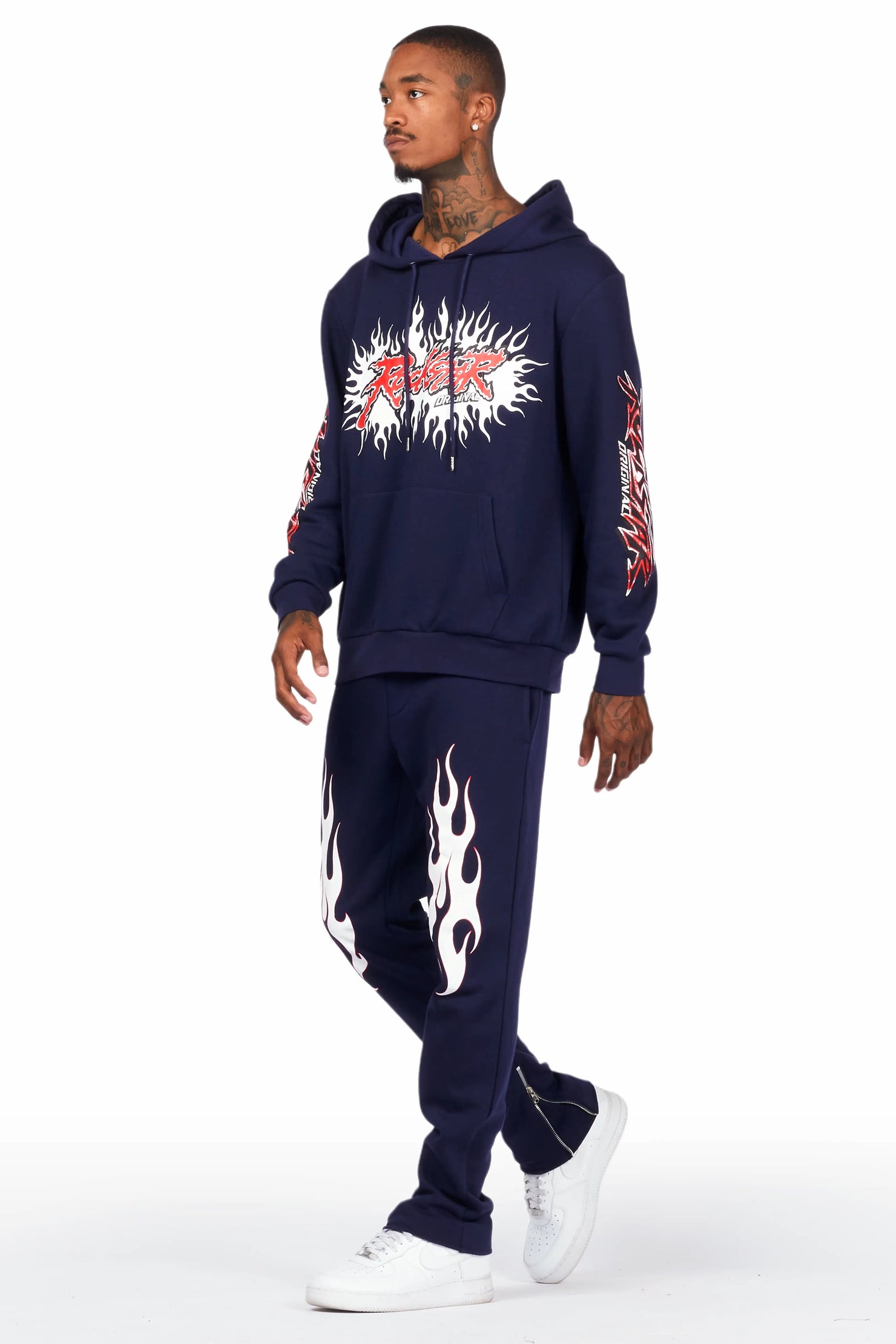 Tidus Navy Slim Fit Track Set