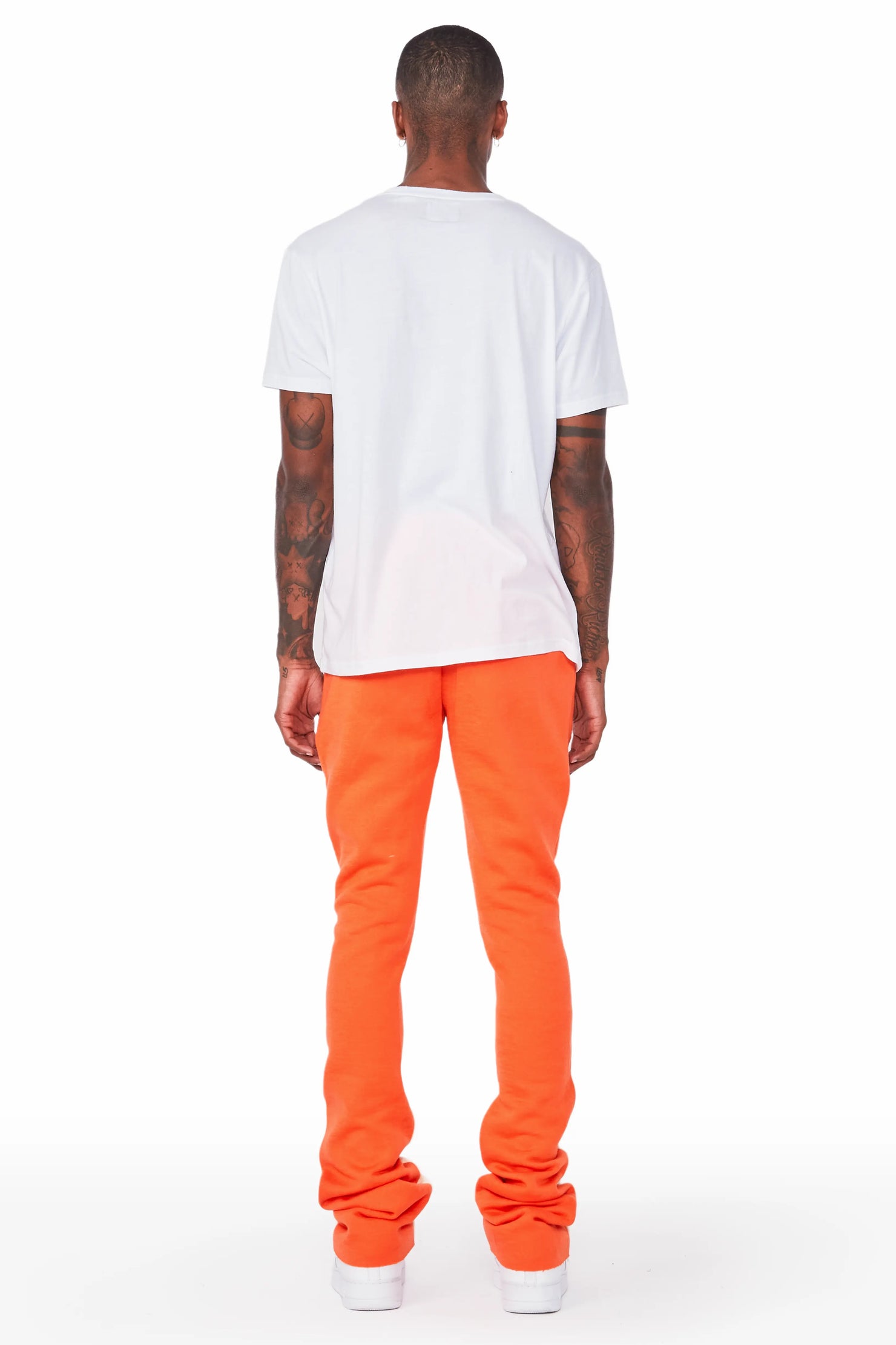 Everest Orange Stacked Flare Track Pant
