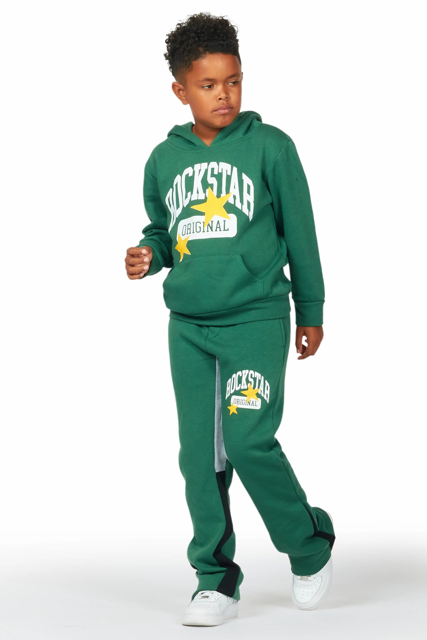 Boys Membie Green Stacked Pant Set