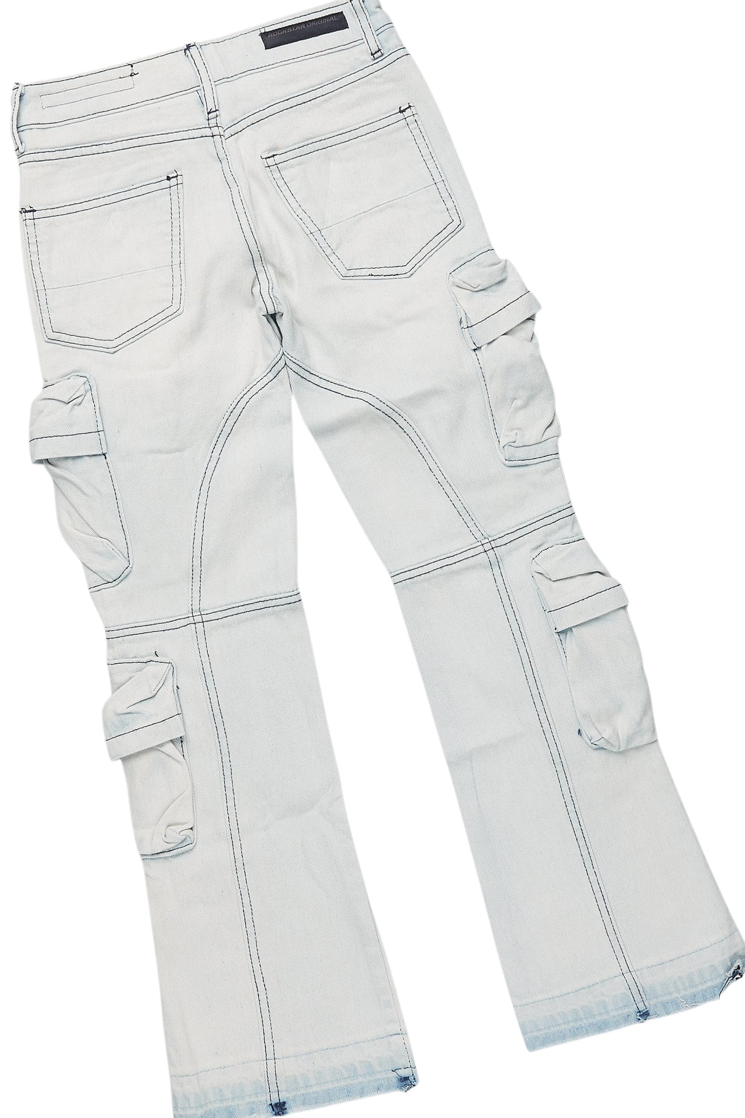 Boys Kip Royal/Blue T-Shirt/Stacked Flare Cargo Jean Set